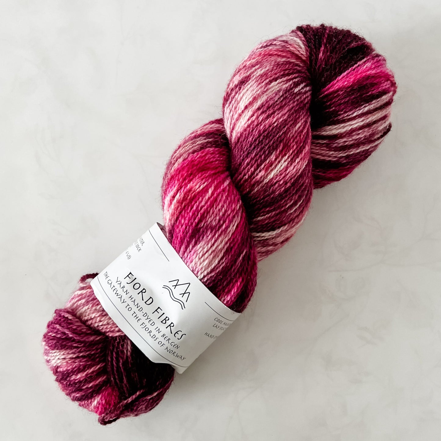 Burgundy Bloom - Trollfjord sock - Variegated Yarn - Hand dyed yarn