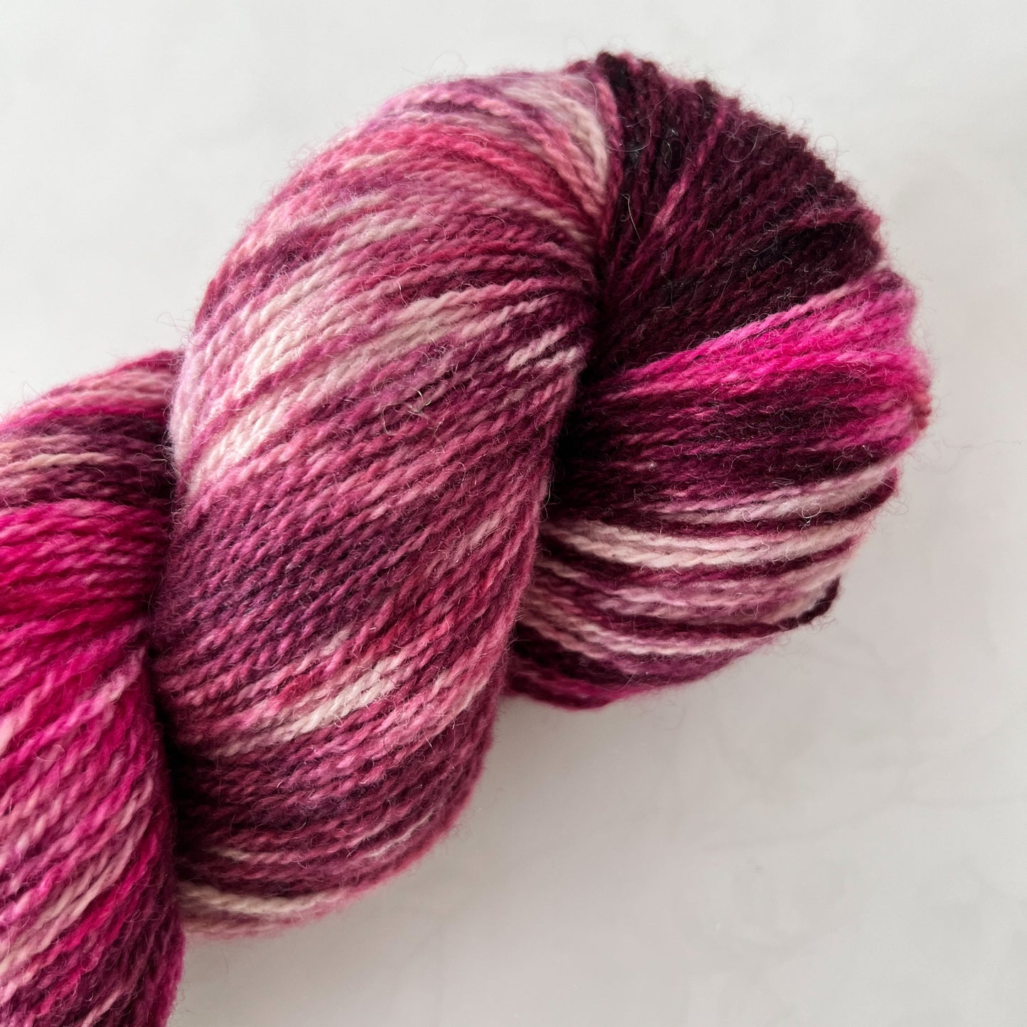 Burgundy Bloom - Trollfjord sock - Variegated Yarn - Hand dyed yarn