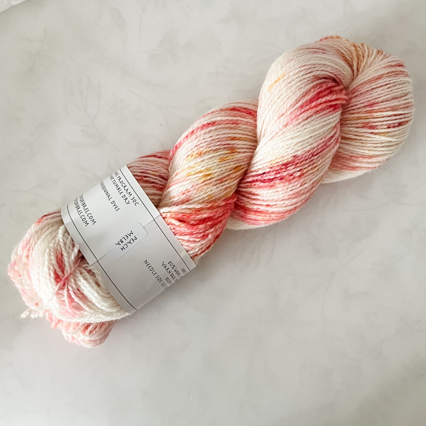 Peach Melba - Trollfjord sock - Hand Dyed Yarn - Variegated Yarn
