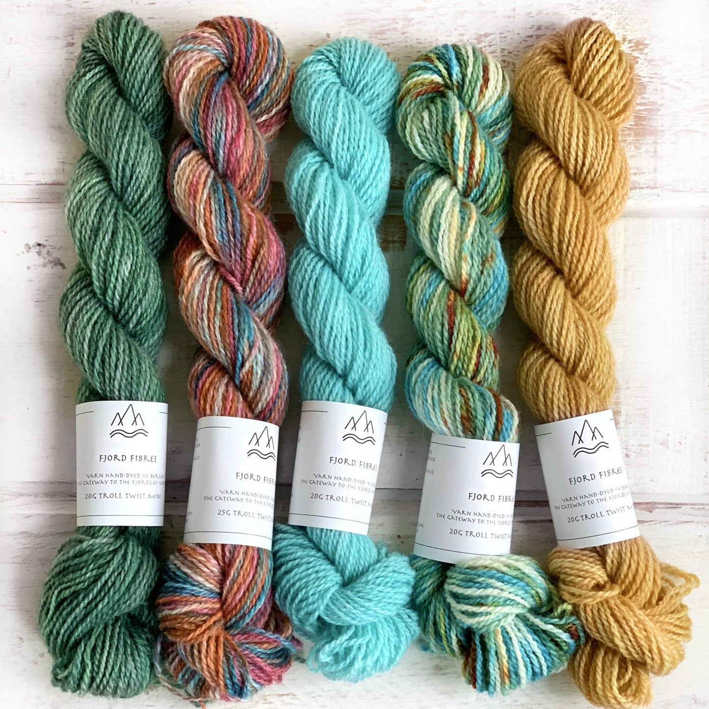 Day in Casablanca Mini Skein Set - Trollfjord Sock - Hand Dyed Yarn - Variegated Yarn