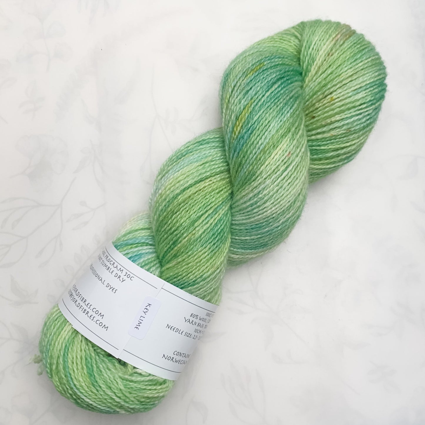 Key Lime - Trollfjord sock - Variagated Yarn - Hand dyed yarn