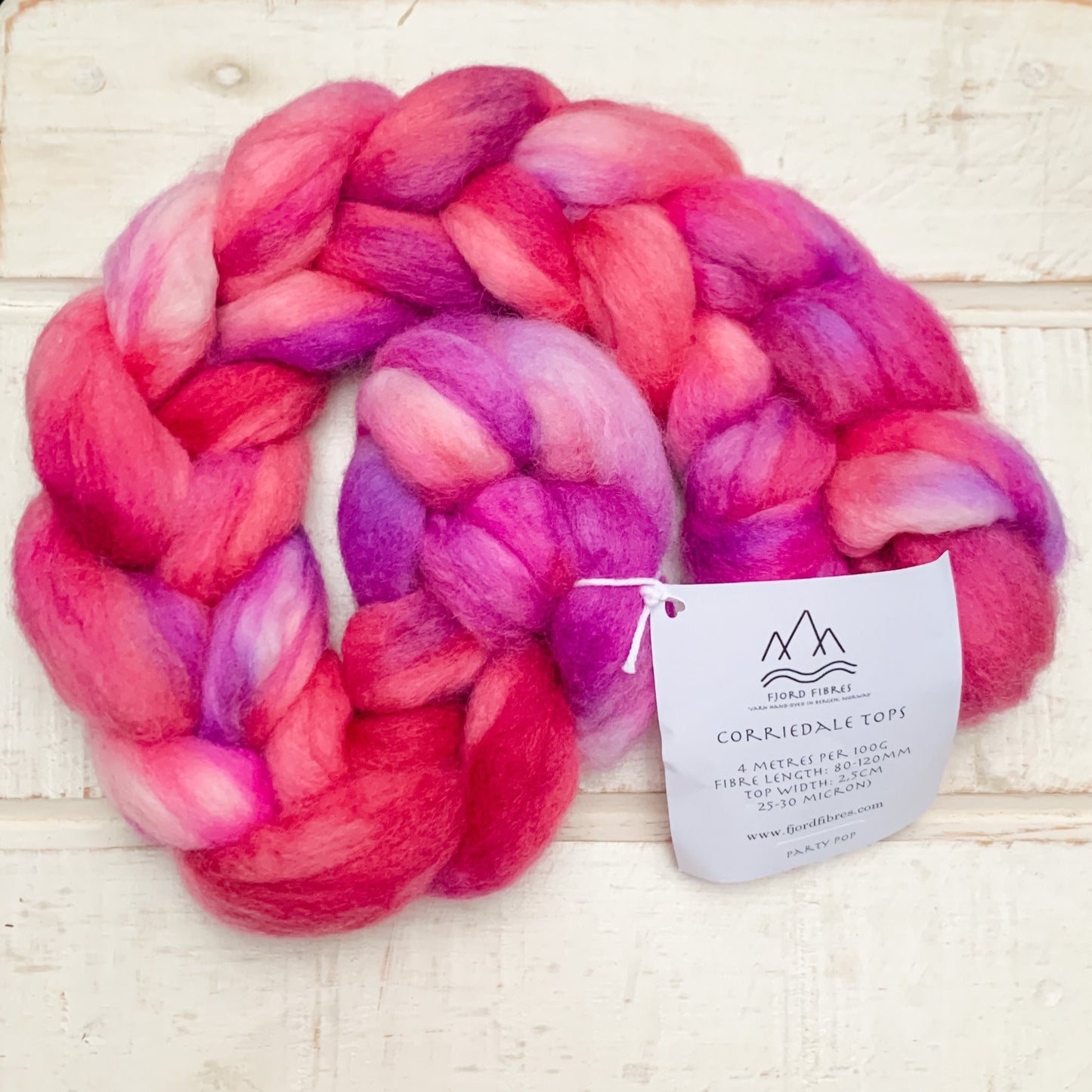 Fibre - Corriedale Tops - Party Pop 100g
