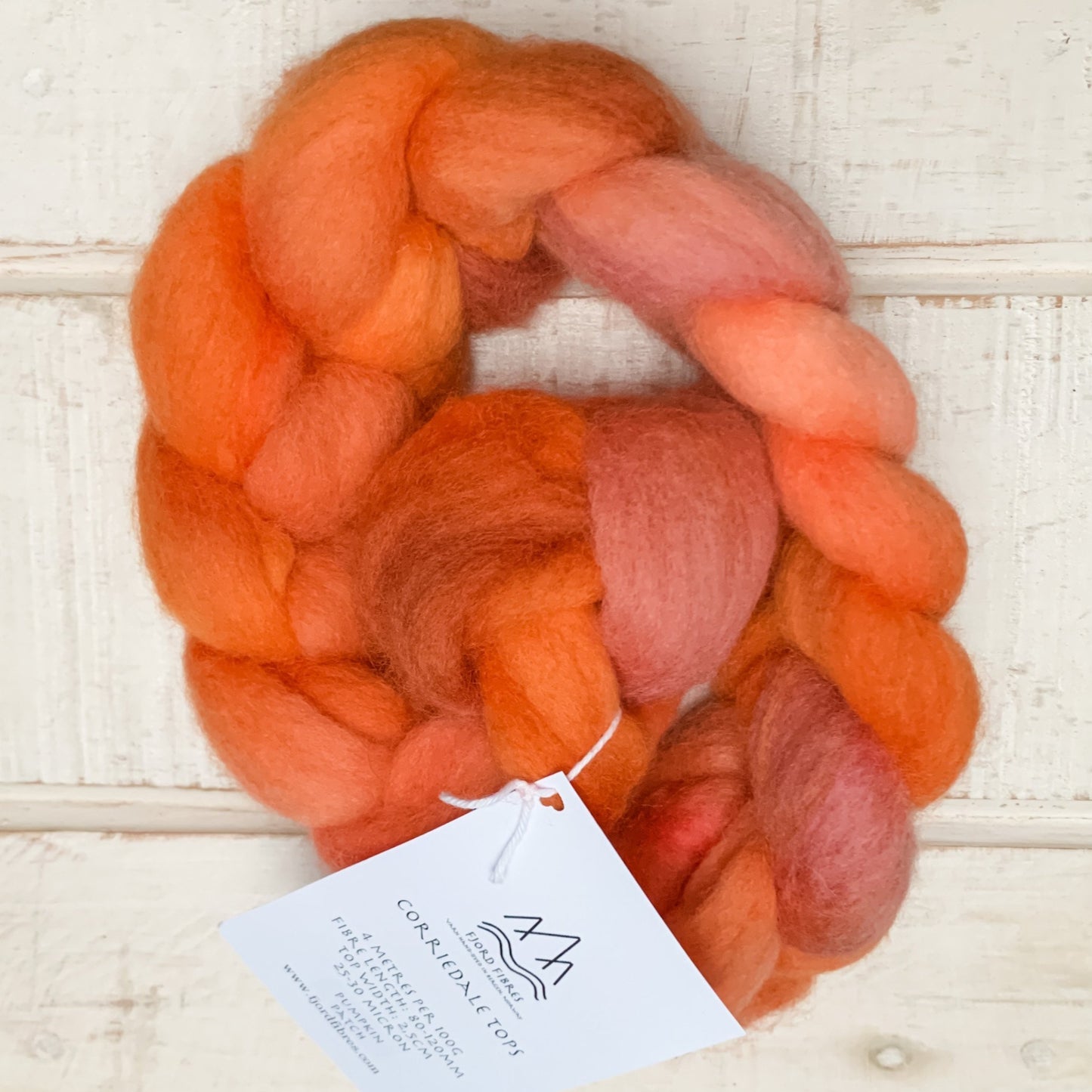 Fibre - Corriedale Tops - Pumpkin Patch 100g