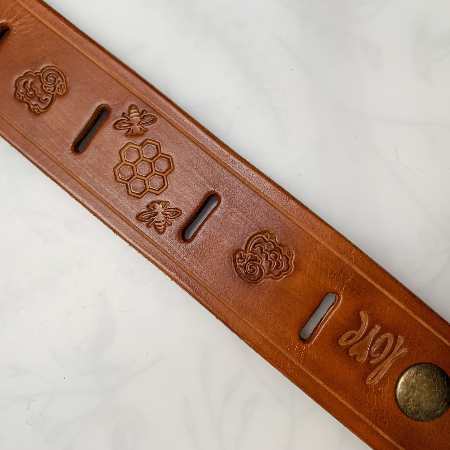 Shawl Cuff - Leather - Bees