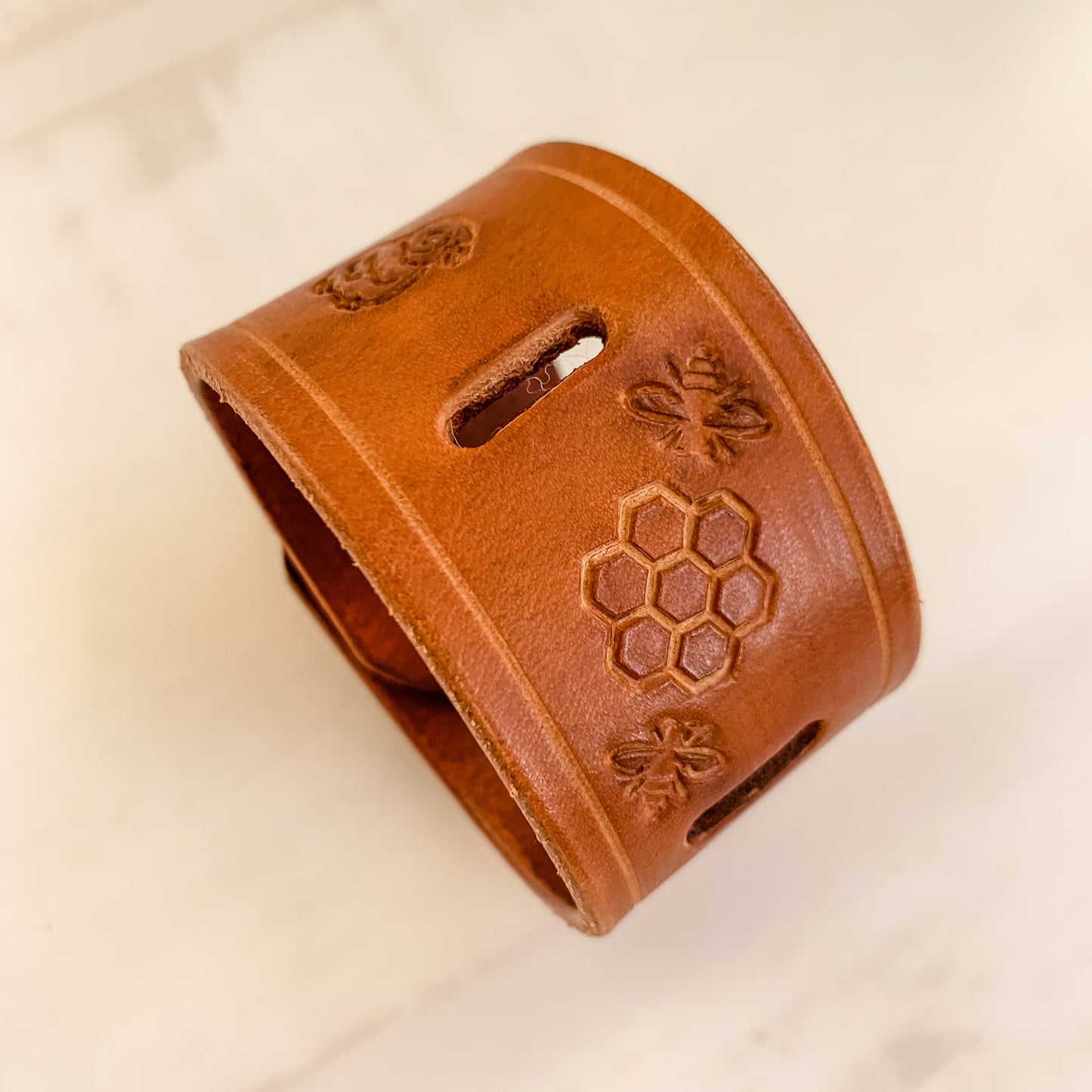Shawl Cuff - Leather - Bees