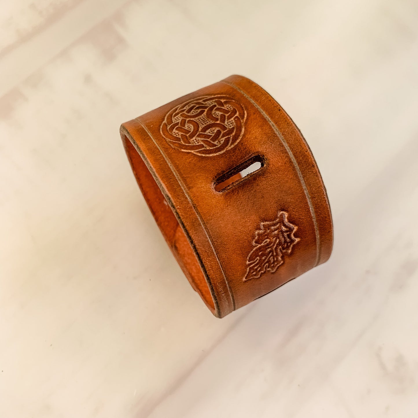 Shawl Cuff - Leather - Acorn