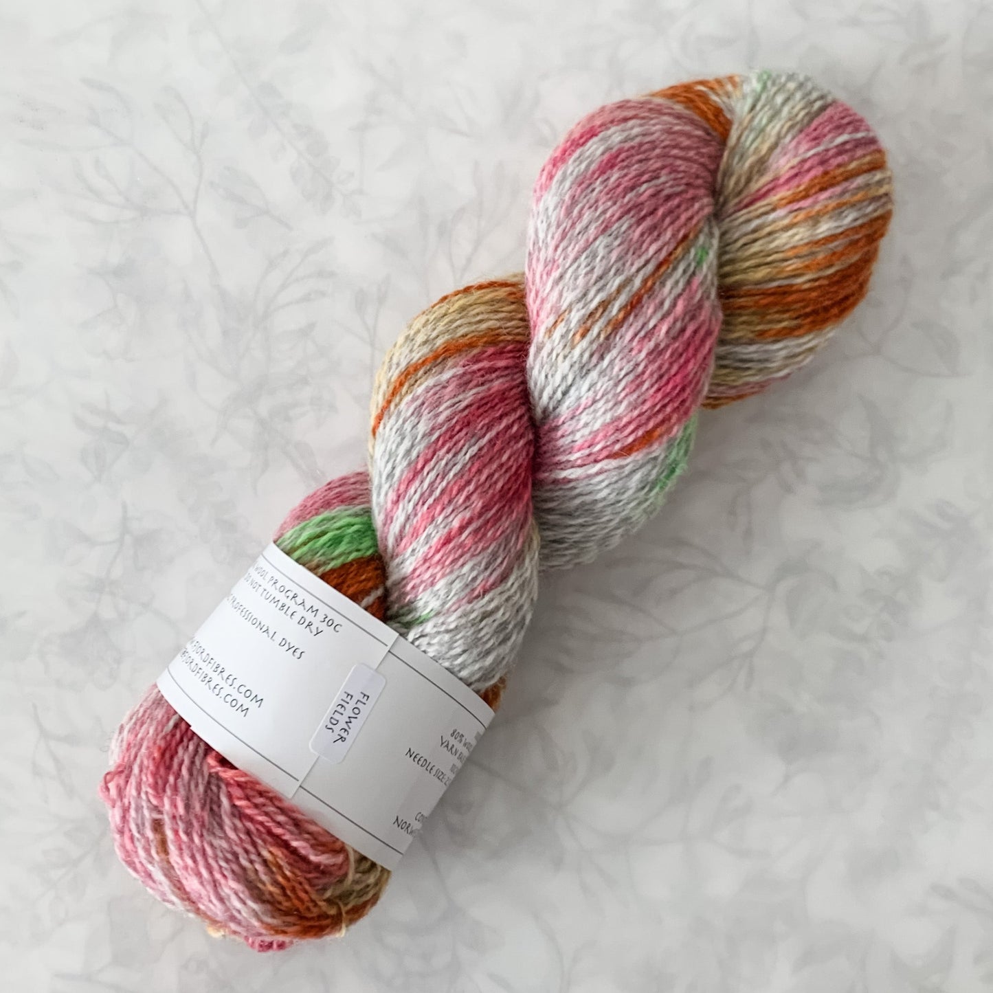 Flower Fields - Trollfjord sock - Variegated Marled Yarn - Hand dyed yarn