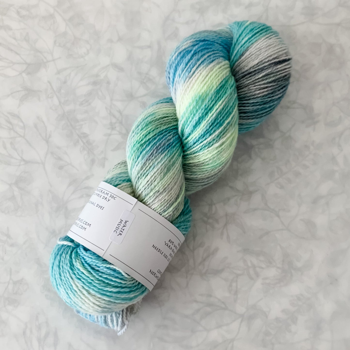 Water Music - Trollfjord sock - Hand Dyed Yarn - Variegated Yarn