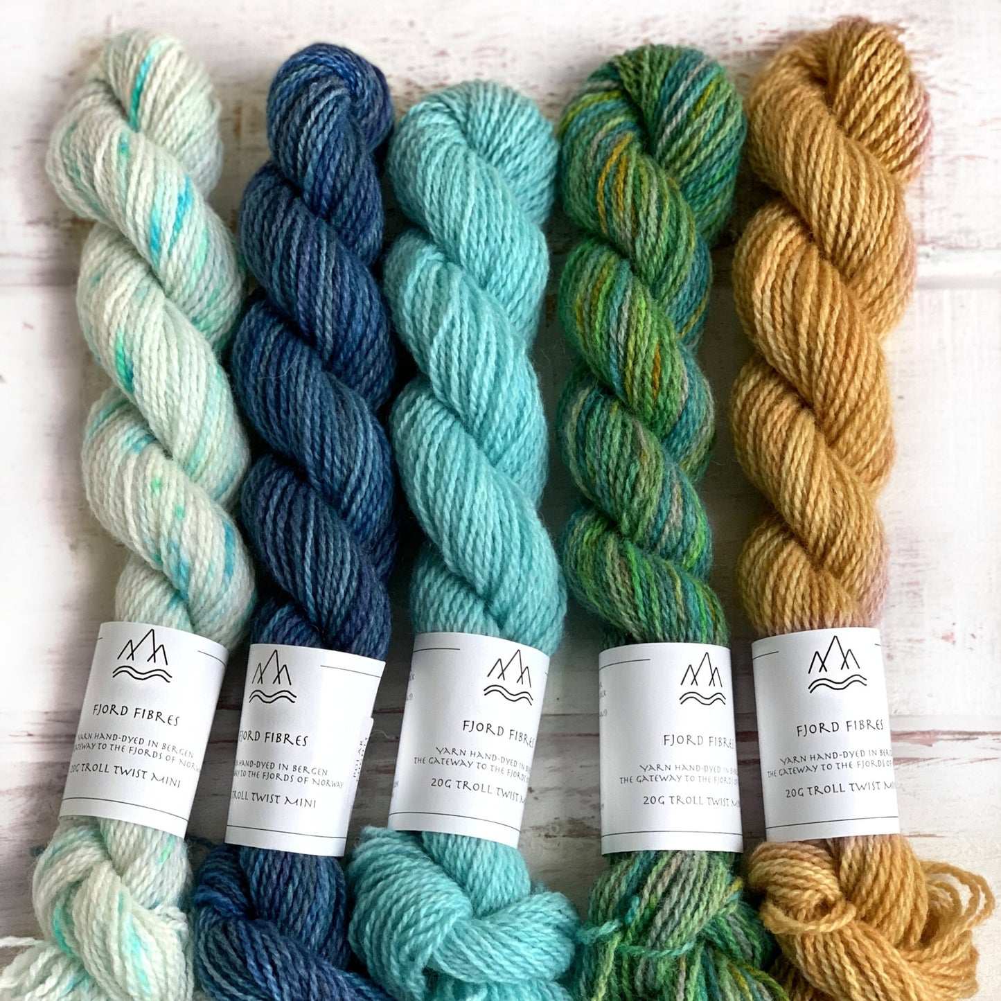 Norwegian Nature Mini Skein Set - Trollfjord Sock - Hand Dyed Yarn - Variegated Yarn