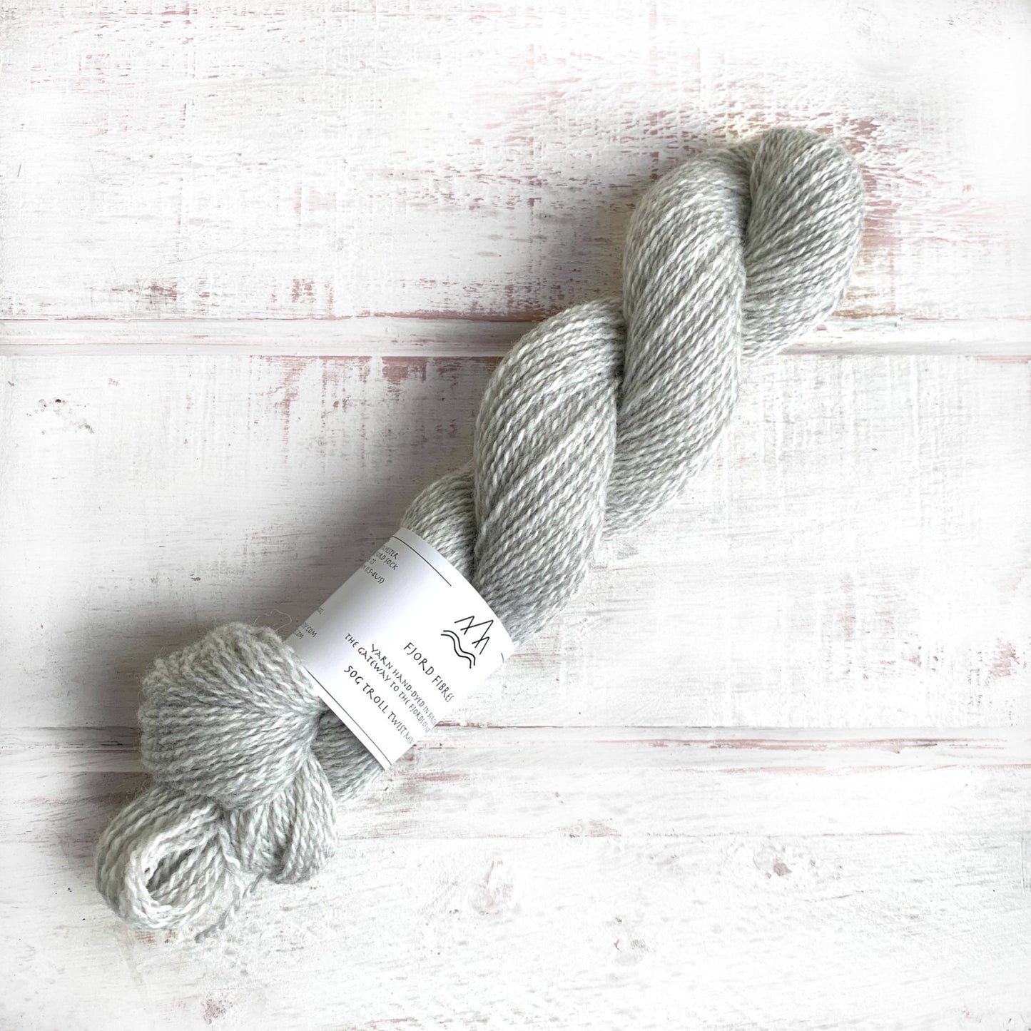 White/Grey Marled -Trollfjord Sock - Undyed Yarn