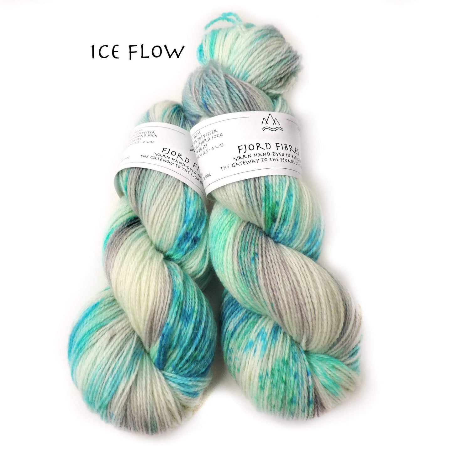 Ice Flow - Trollfjord sock - Hand Dyed Yarn - Speckled Yarn