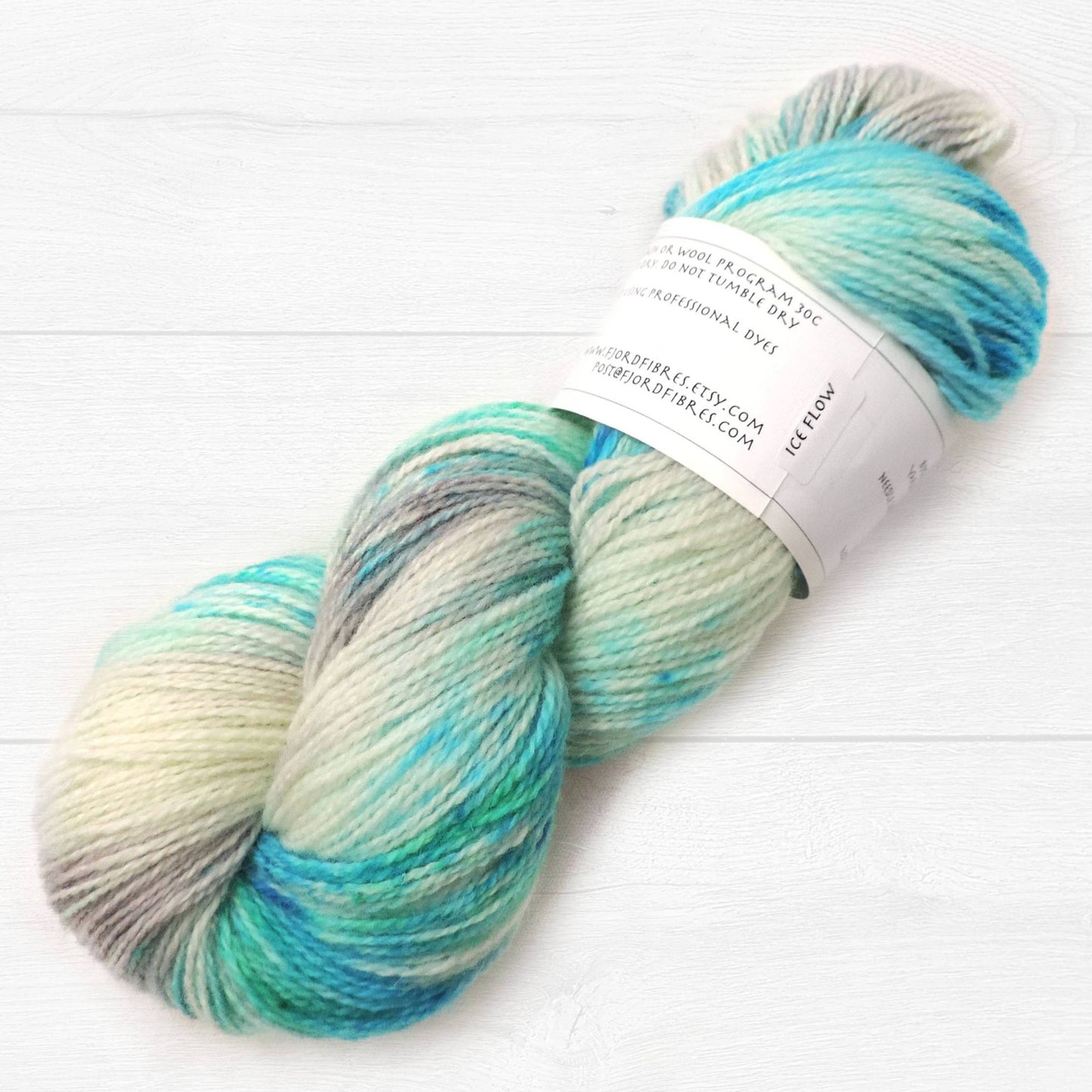 Ice Flow - Trollfjord sock - Hand Dyed Yarn - Speckled Yarn