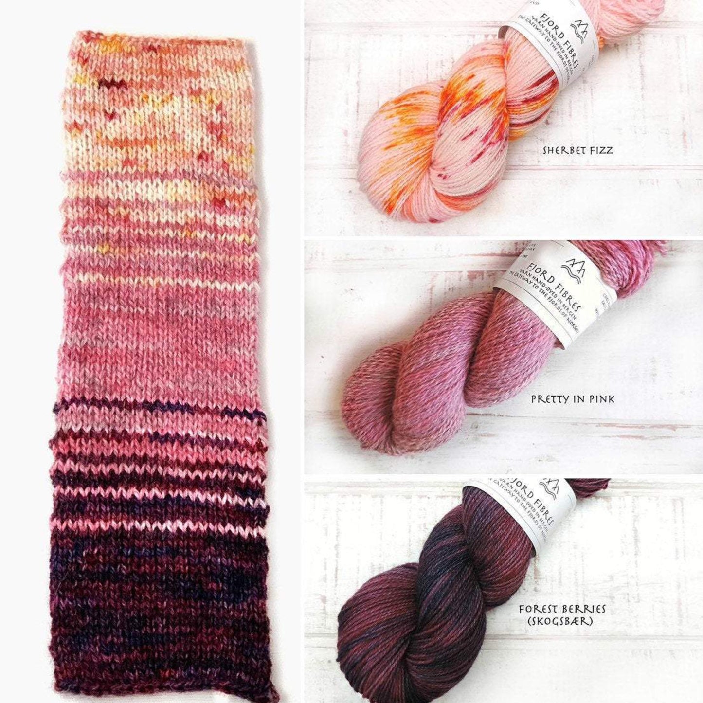 Pretty in Pink -Trollfjord Sock - Hand Dyed Yarn - Marled yarn