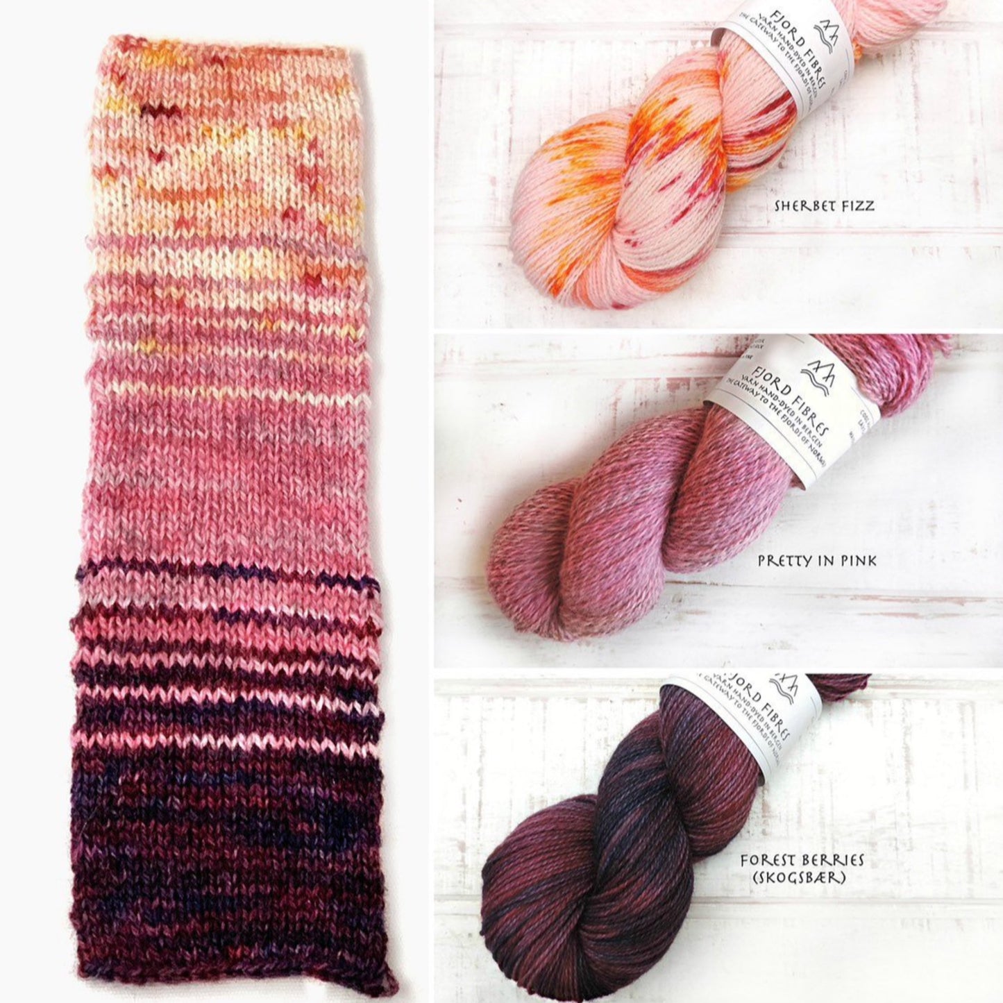 Skogsbær (Forest Berries) - Trollfjord sock - Variegated Yarn - Hand dyed yarn