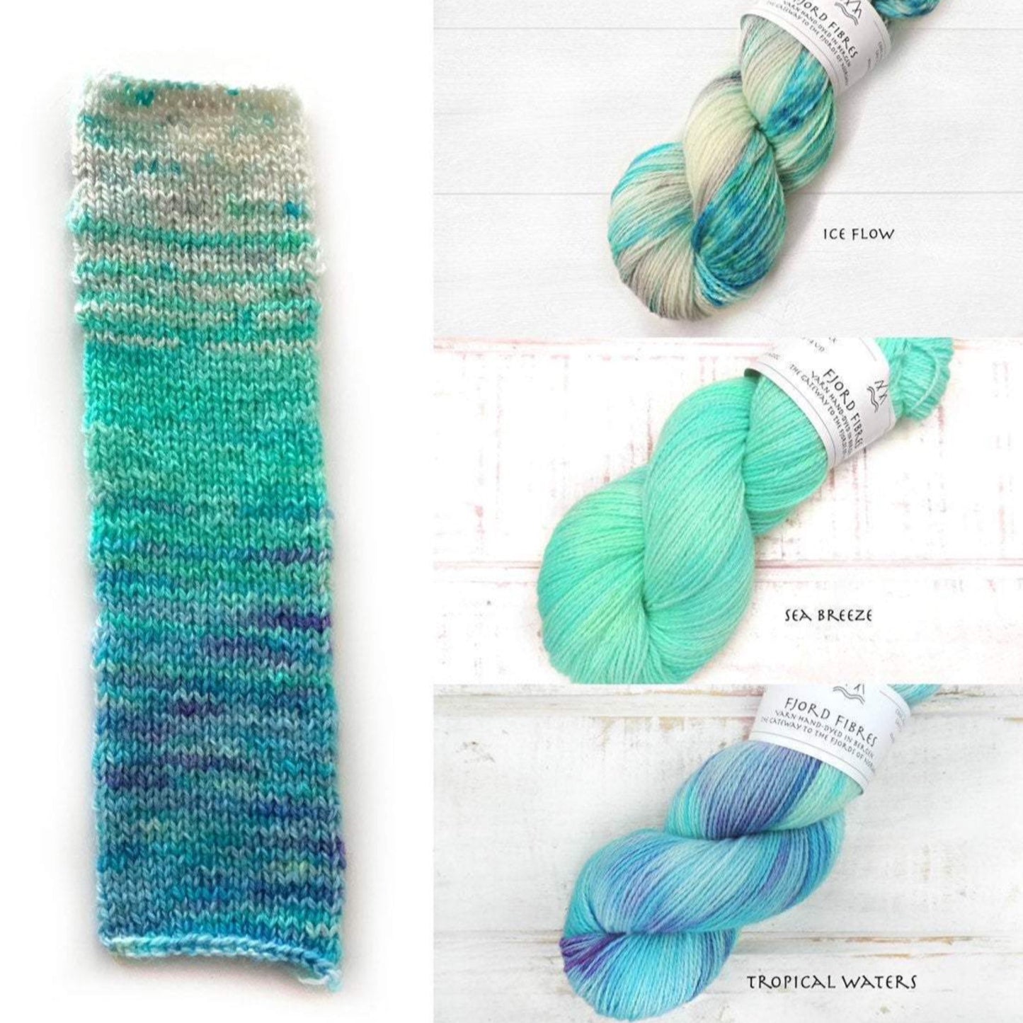 Ice Flow - Trollfjord sock - Hand Dyed Yarn - Speckled Yarn