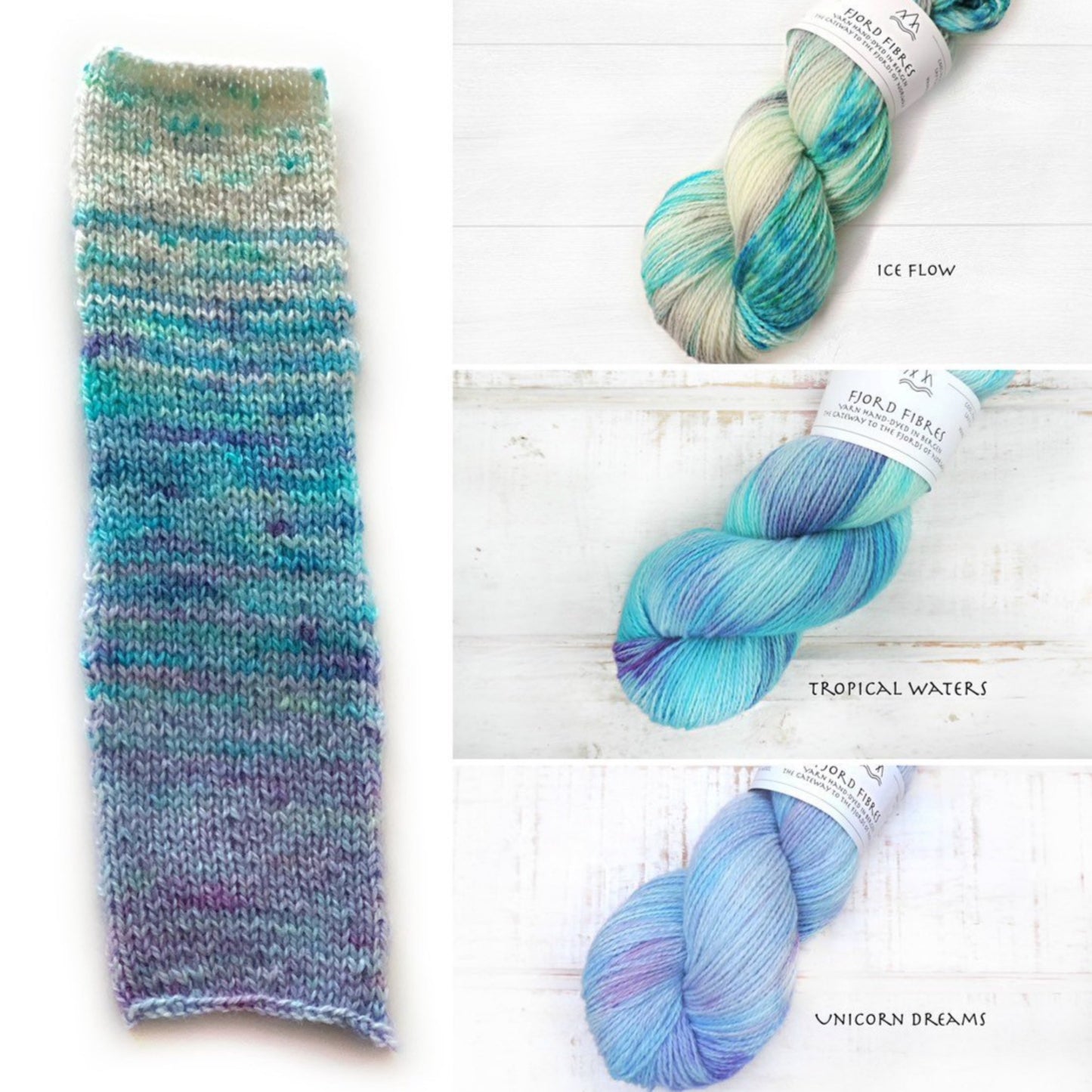 Ice Flow - Trollfjord sock - Hand Dyed Yarn - Speckled Yarn