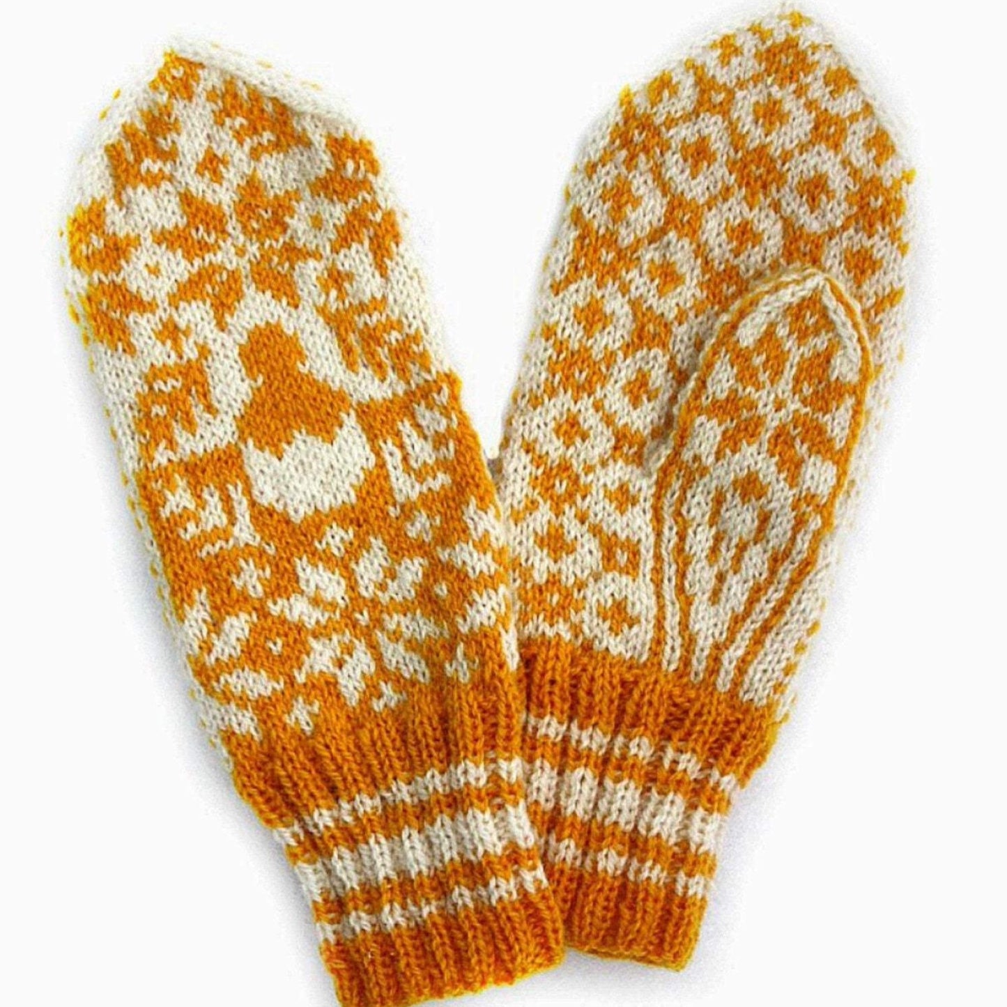 Little Chicken Mittens Pattern Only - Digital Pattern in English/Norwegian - Norwegian mittens - Norwegian design