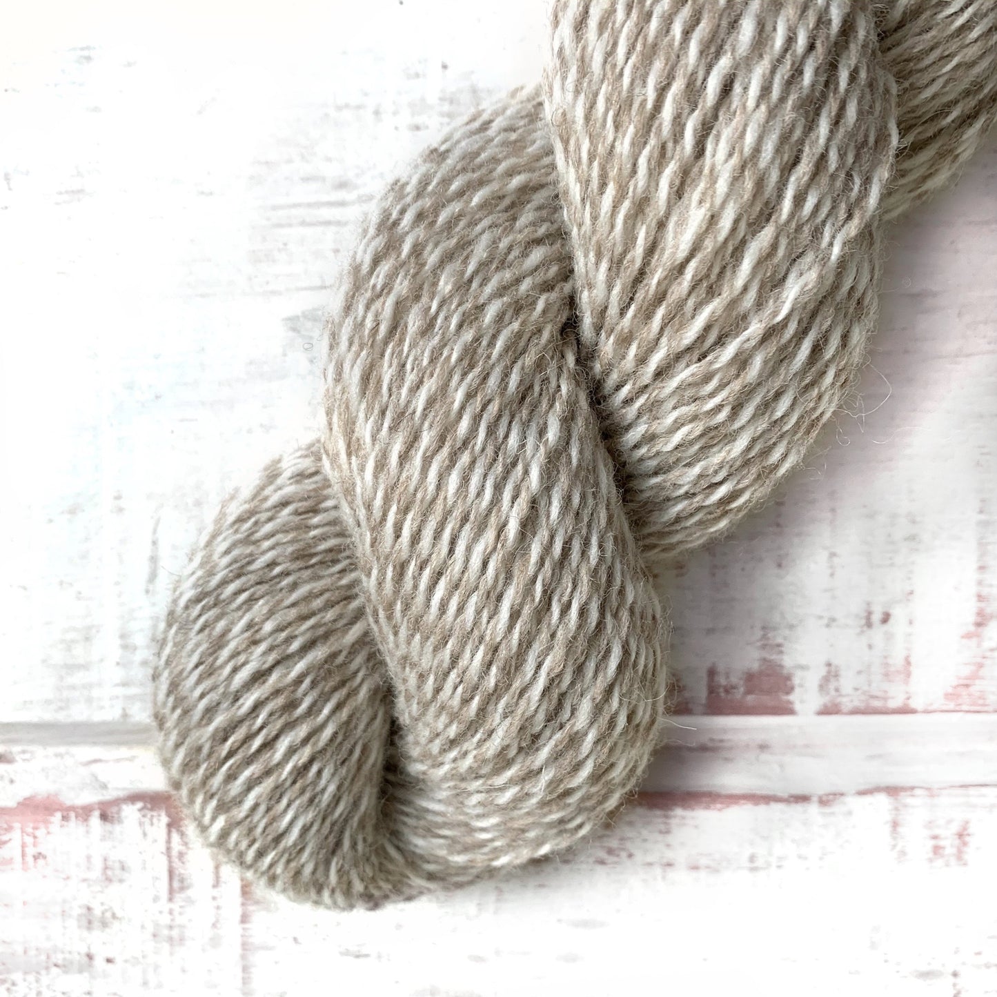White/Brown Marled -Trollfjord Sock - Undyed Yarn