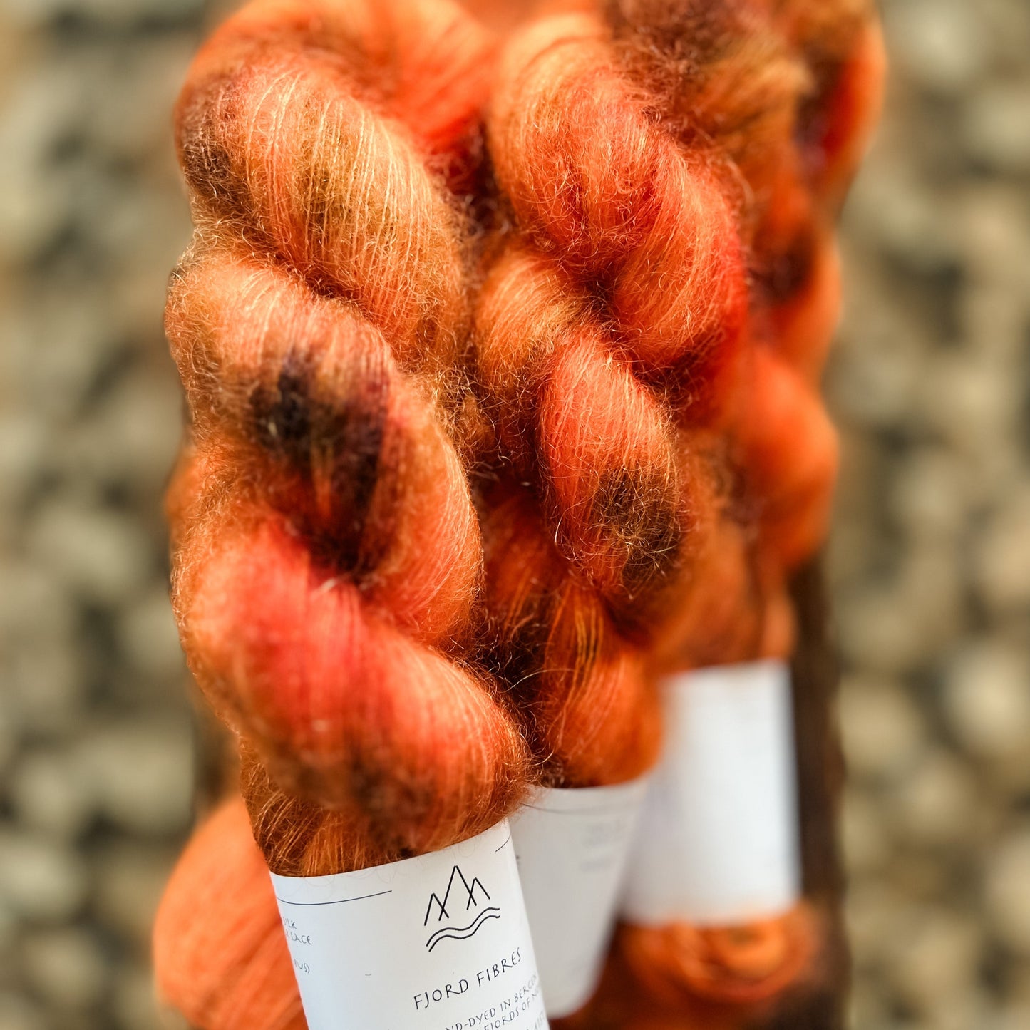 Spicy Pumpkin - Mohair Mist - Hand Dyed Yarn - Variegated Yarn