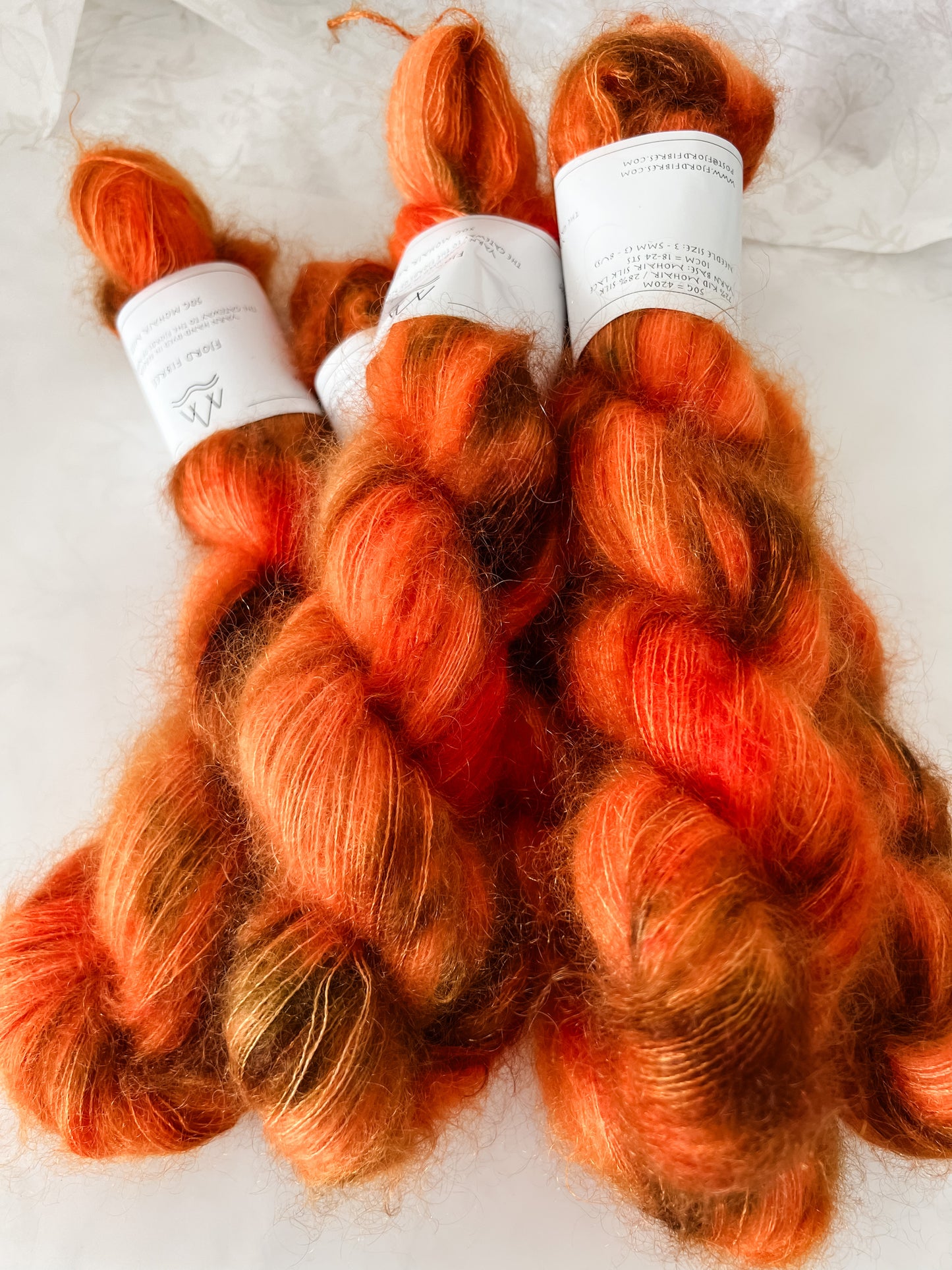 Spicy Pumpkin - Mohair Mist - Hand Dyed Yarn - Variegated Yarn