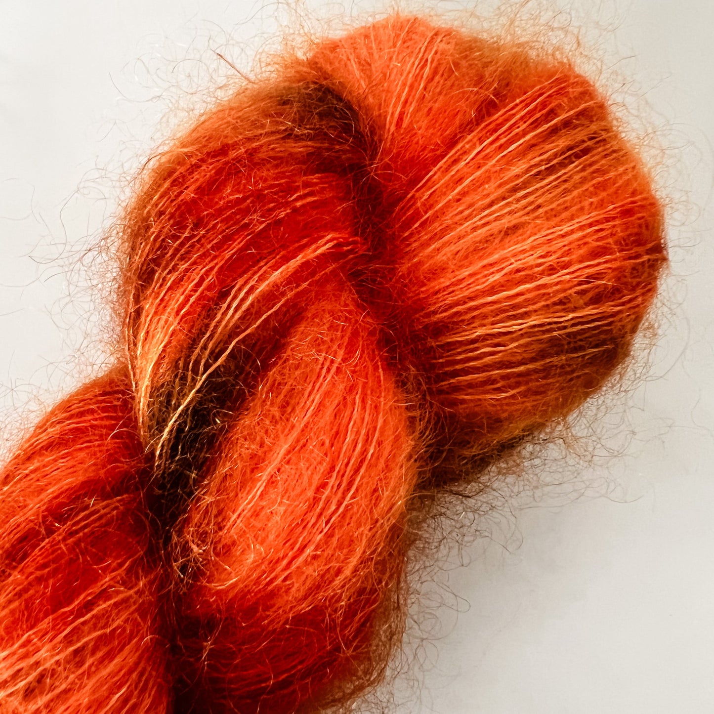 Spicy Pumpkin - Mohair Mist - Hand Dyed Yarn - Variegated Yarn