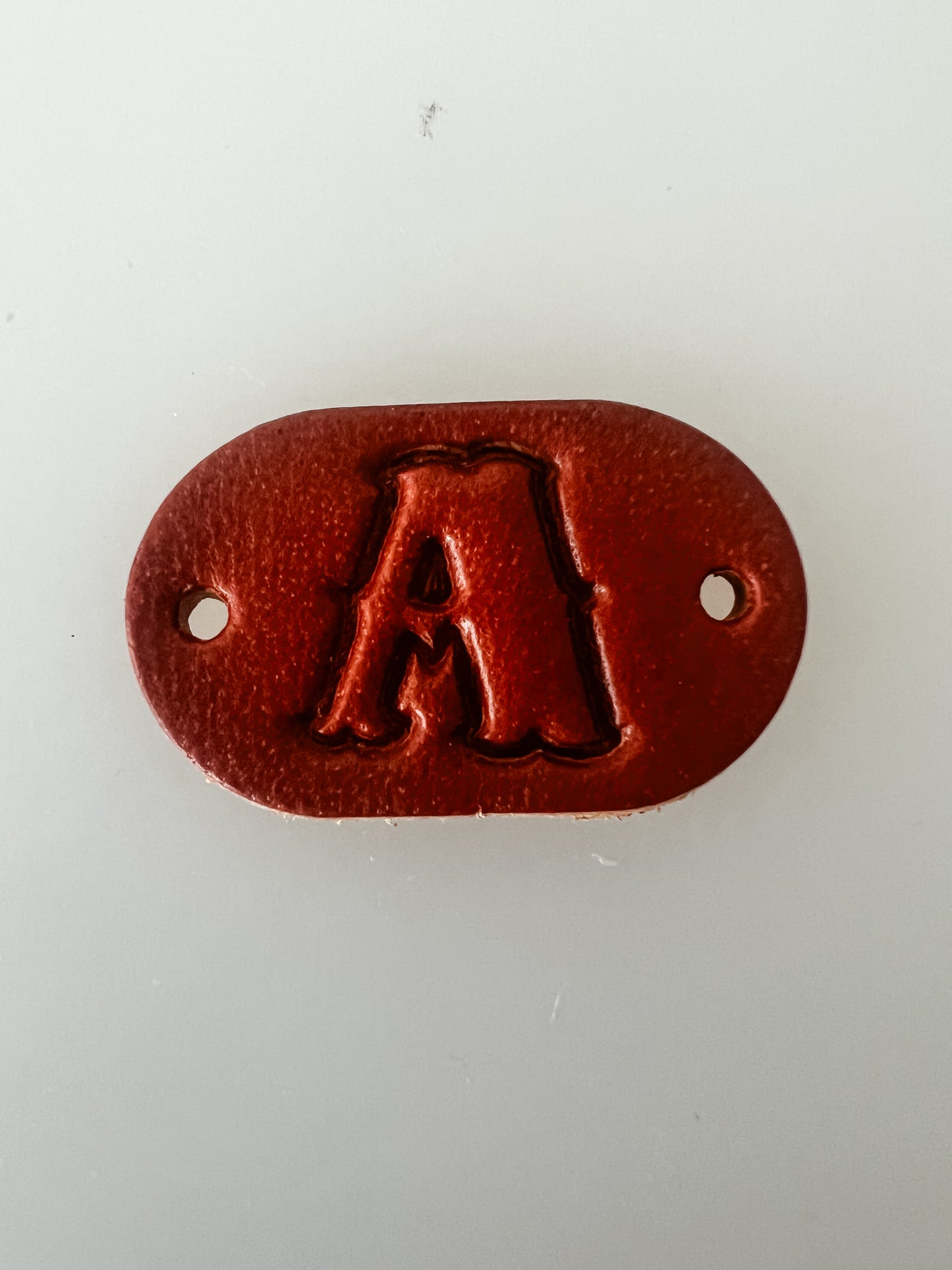 Leather Alphabet Tag - Sew on Leather Tag