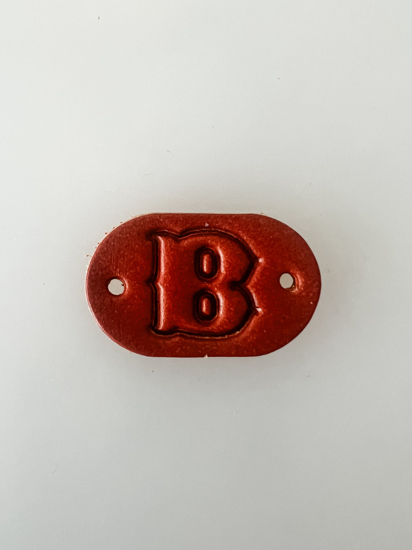 Leather Alphabet Tag - Sew on Leather Tag