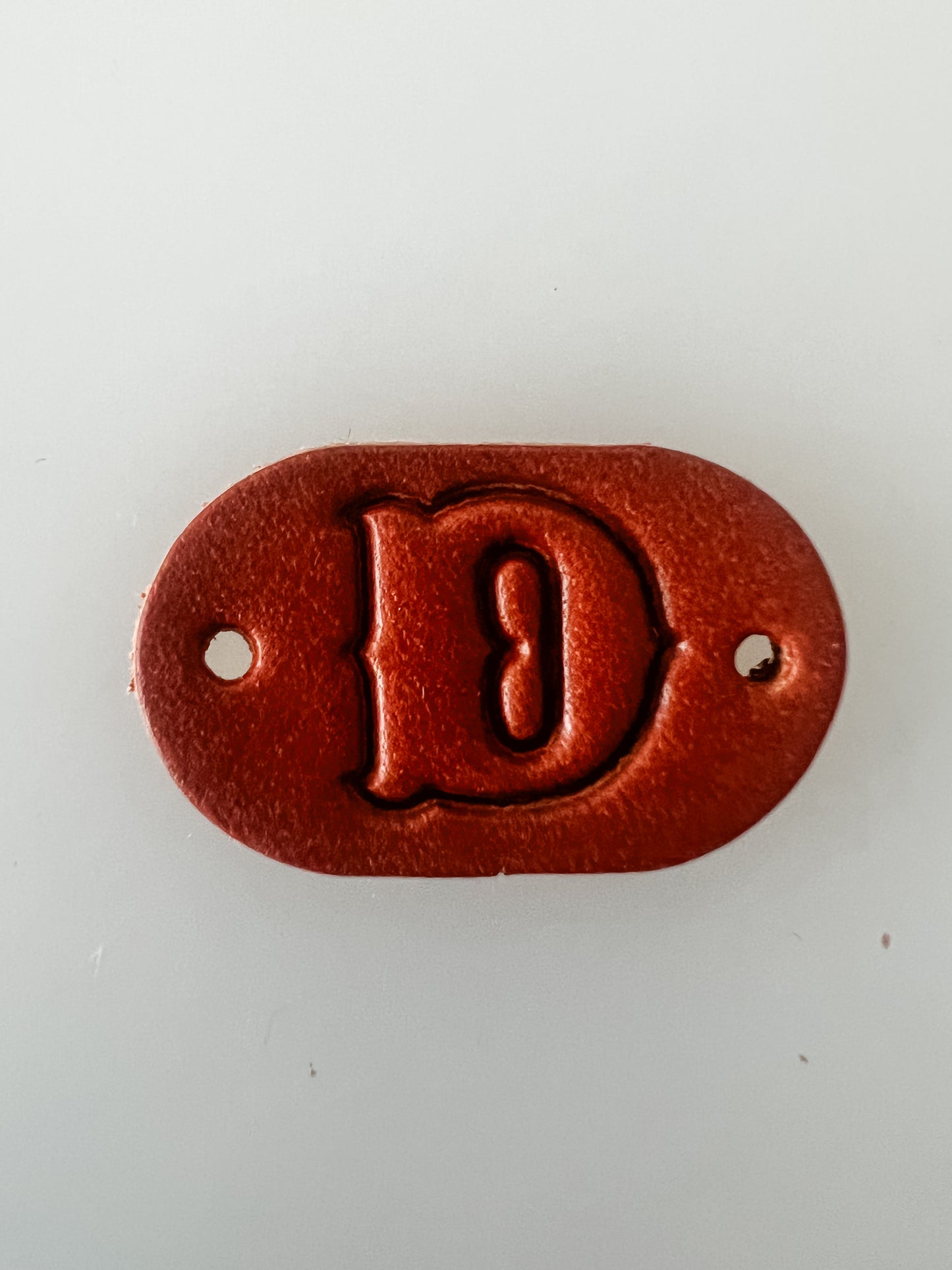 Leather Alphabet Tag - Sew on Leather Tag