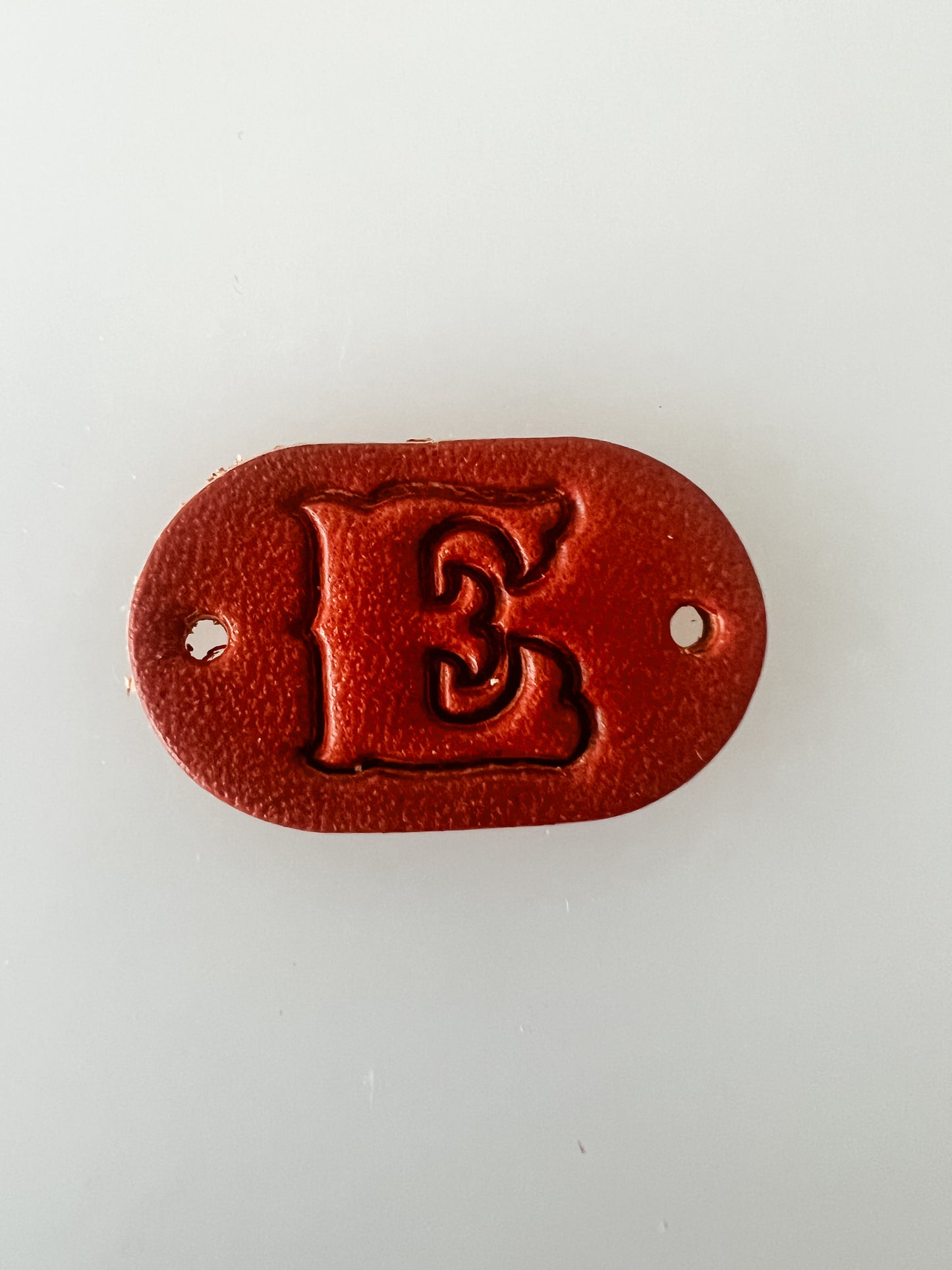 Leather Alphabet Tag - Sew on Leather Tag