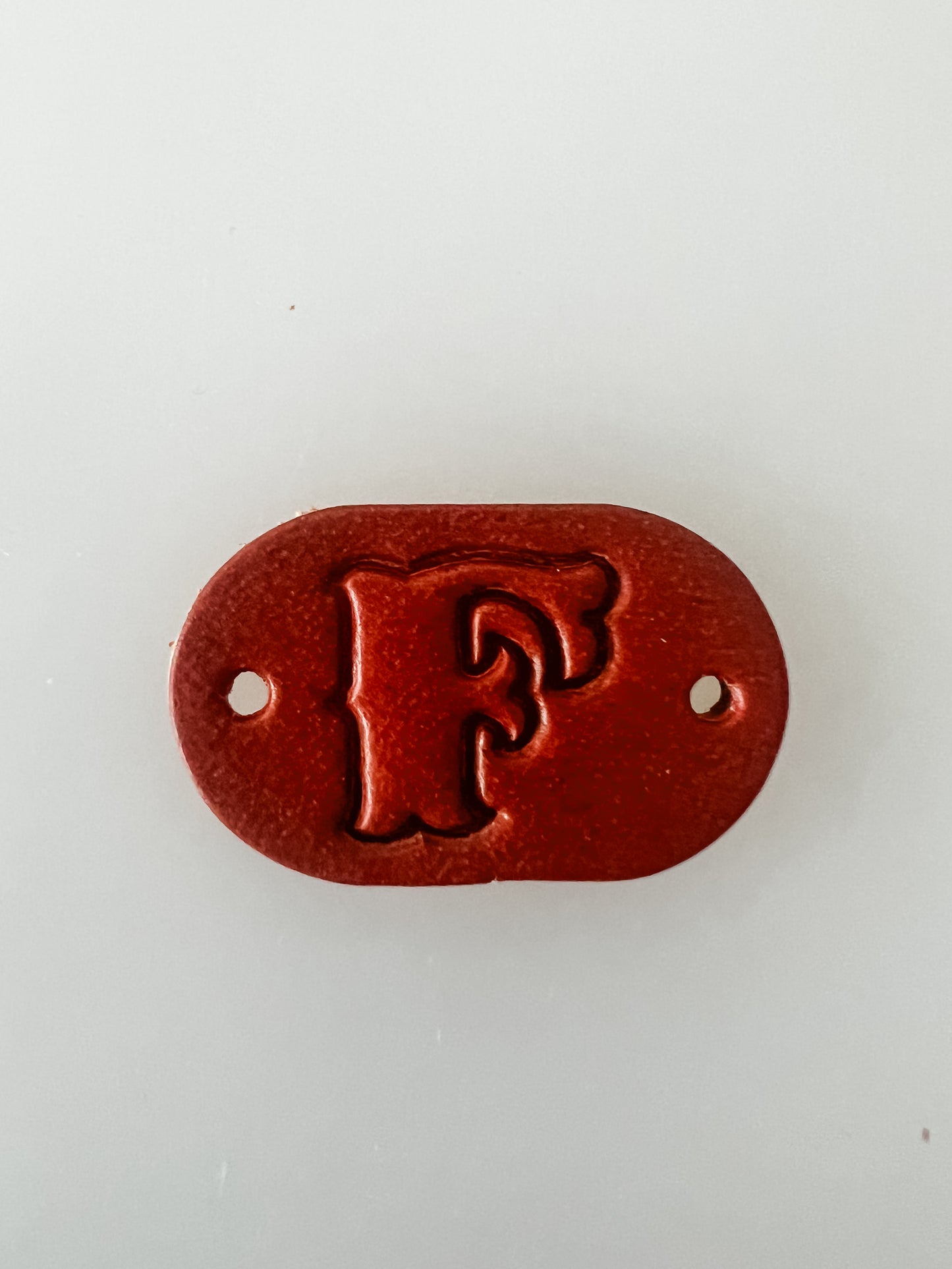 Leather Alphabet Tag - Sew on Leather Tag
