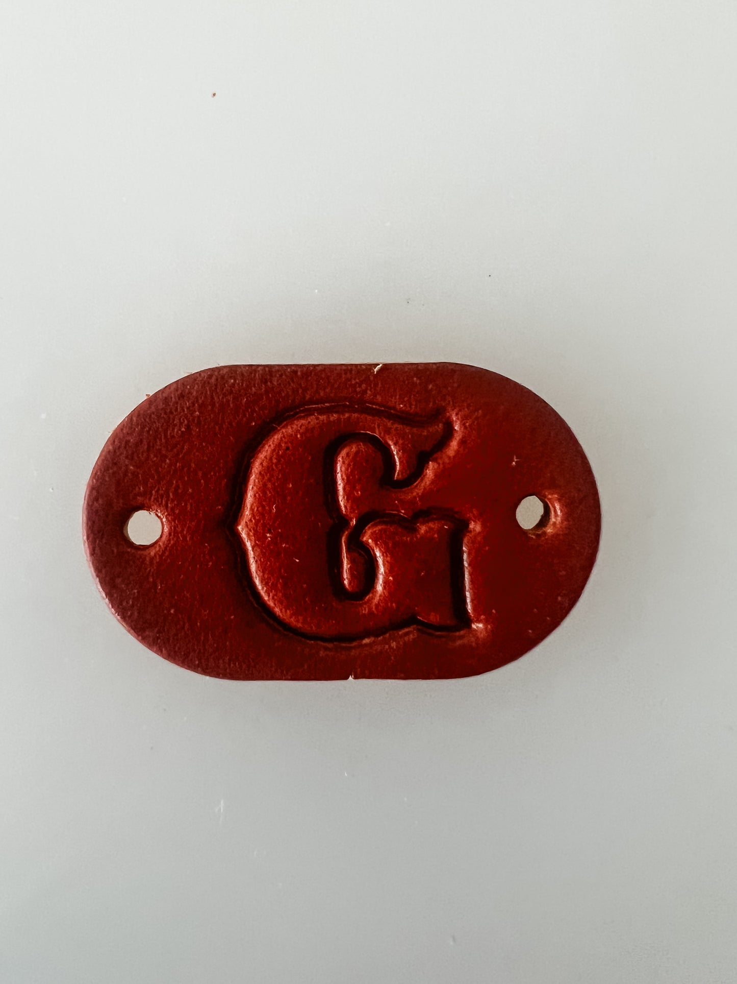 Leather Alphabet Tag - Sew on Leather Tag