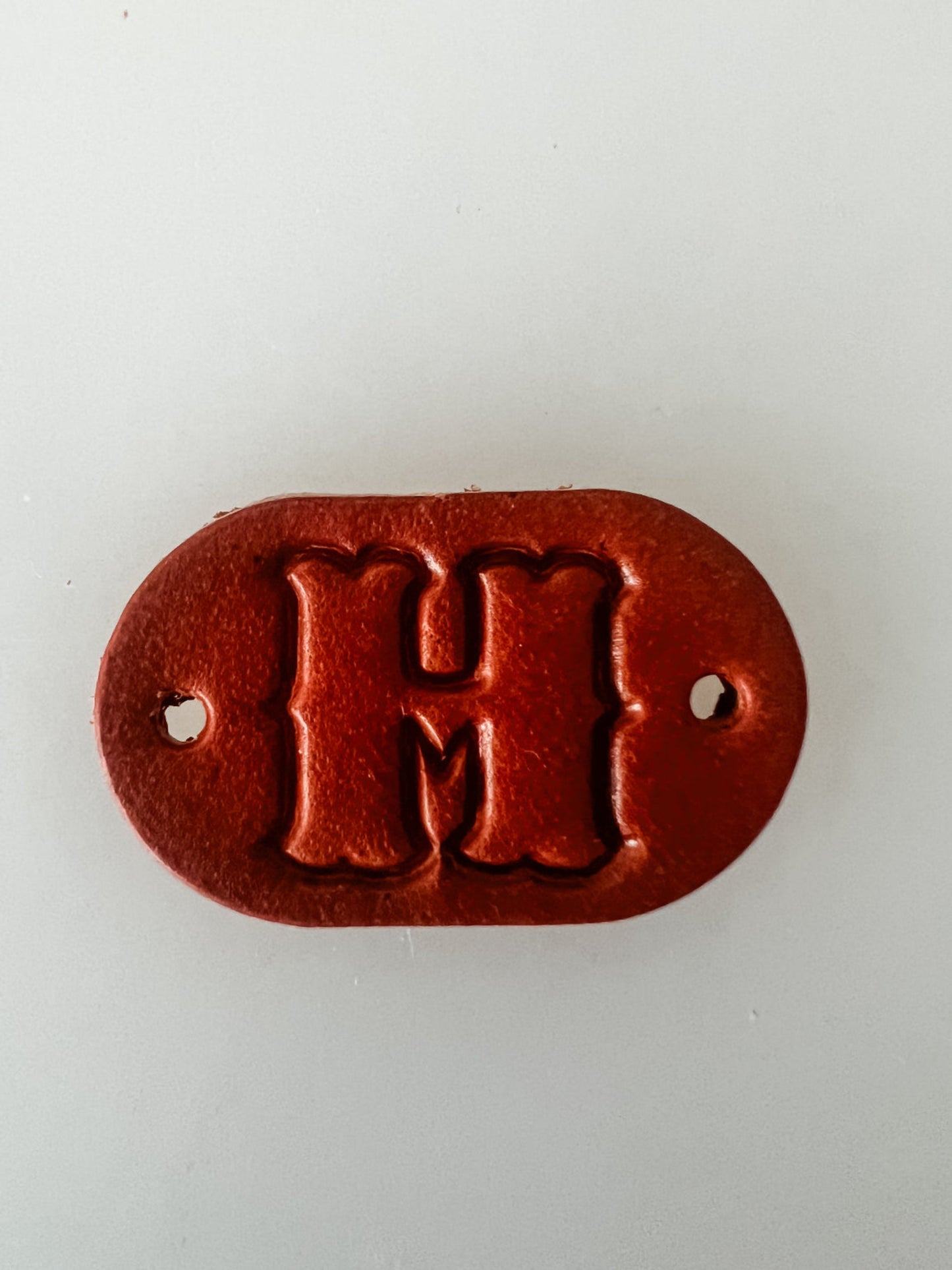 Leather Alphabet Tag - Sew on Leather Tag