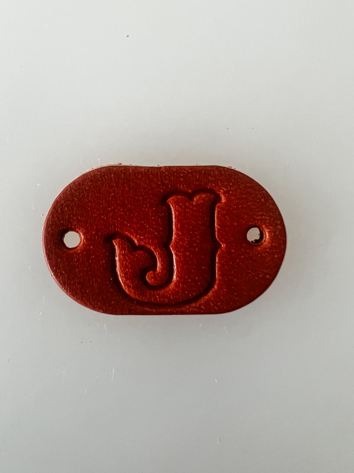 Leather Alphabet Tag - Sew on Leather Tag