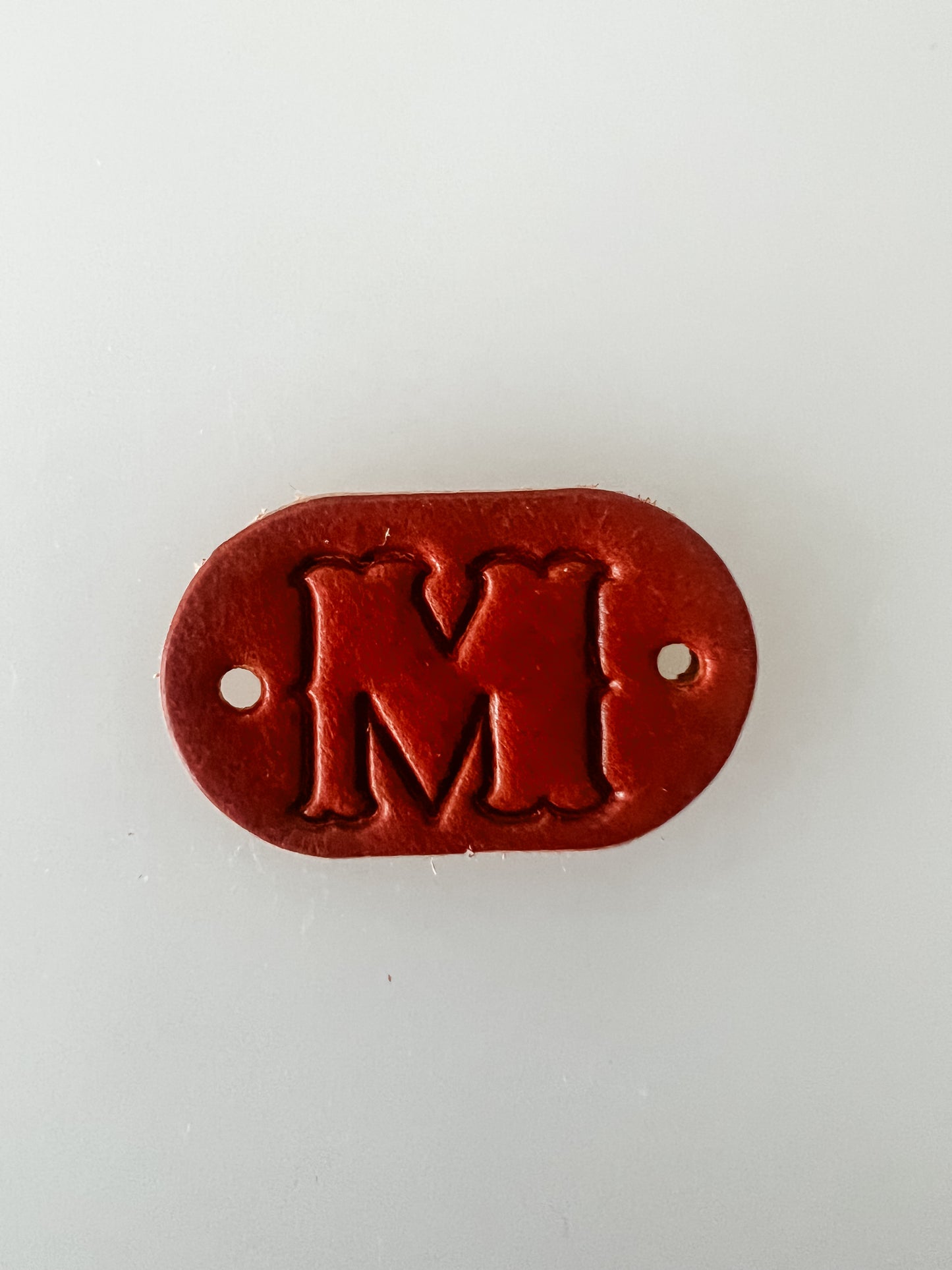 Leather Alphabet Tag - Sew on Leather Tag