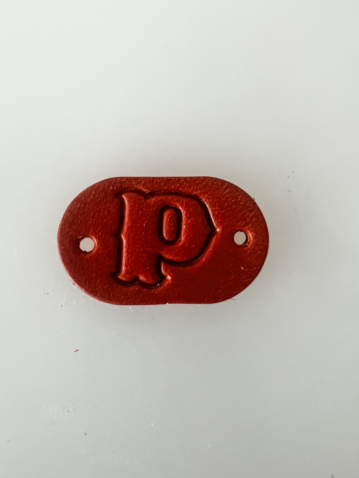 Leather Alphabet Tag - Sew on Leather Tag
