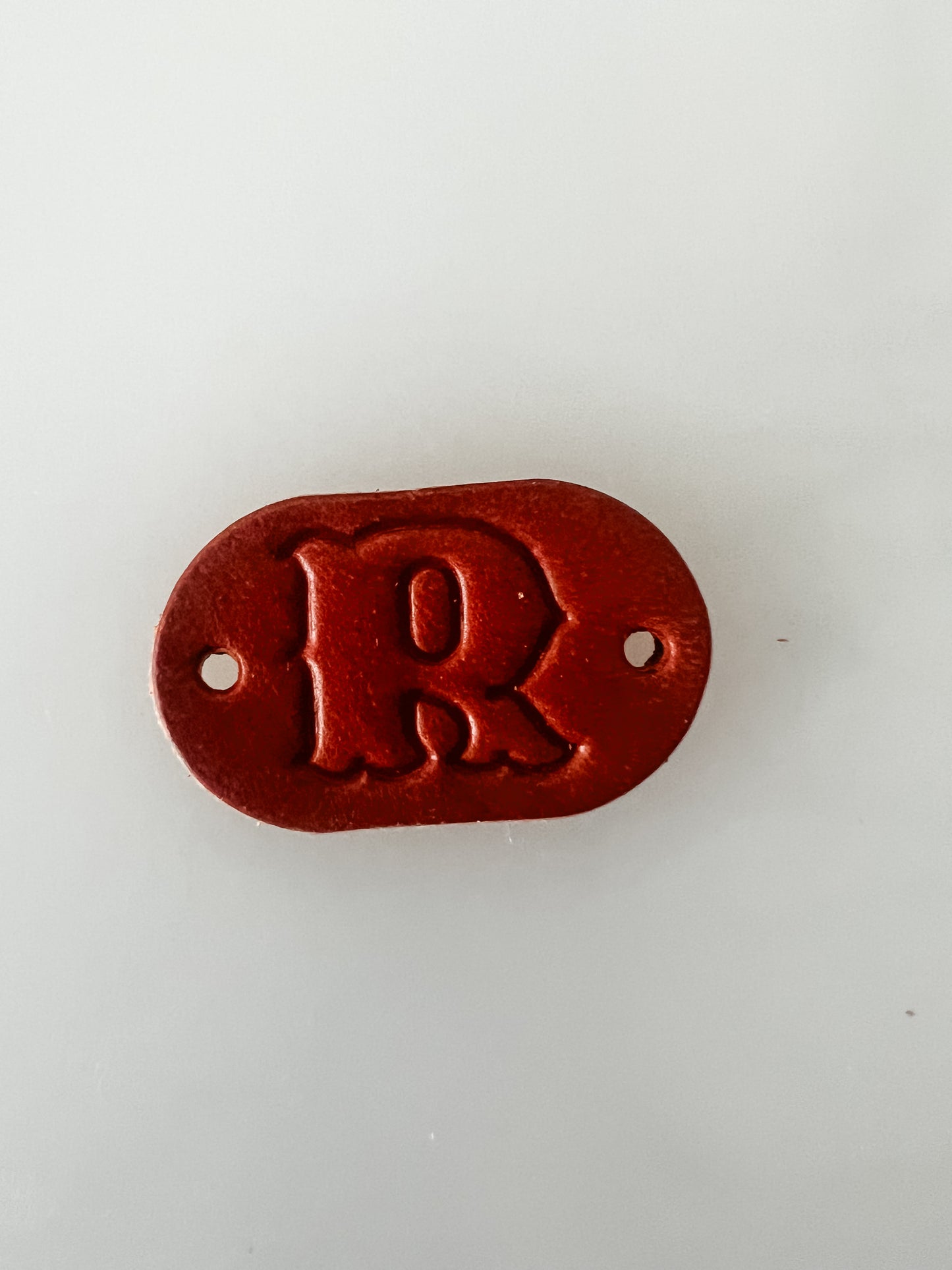 Leather Alphabet Tag - Sew on Leather Tag