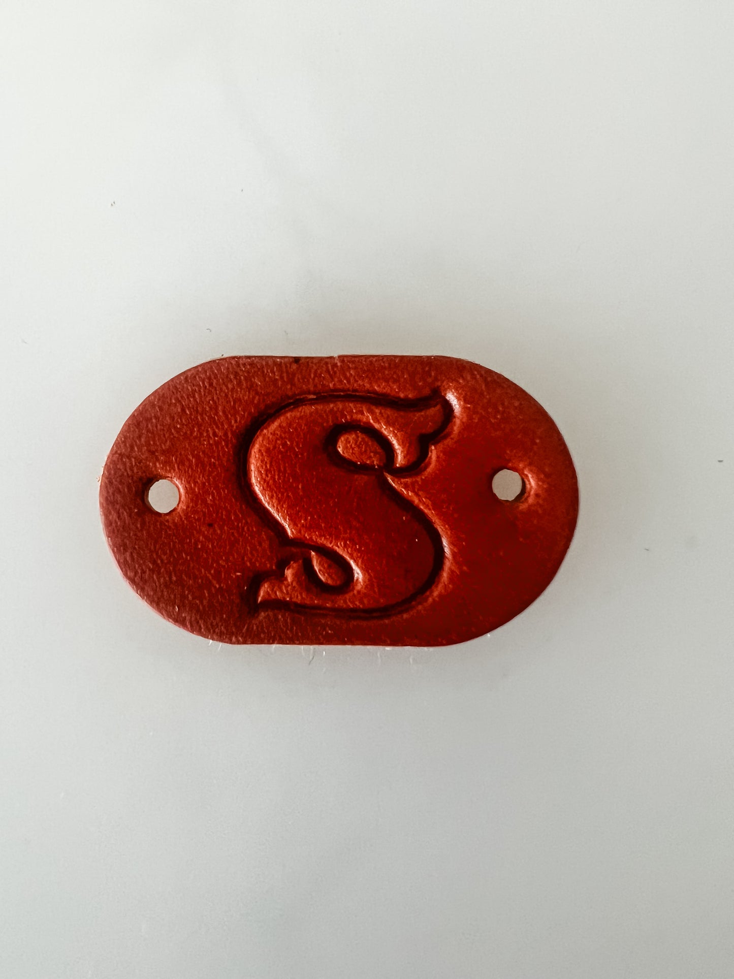 Leather Alphabet Tag - Sew on Leather Tag