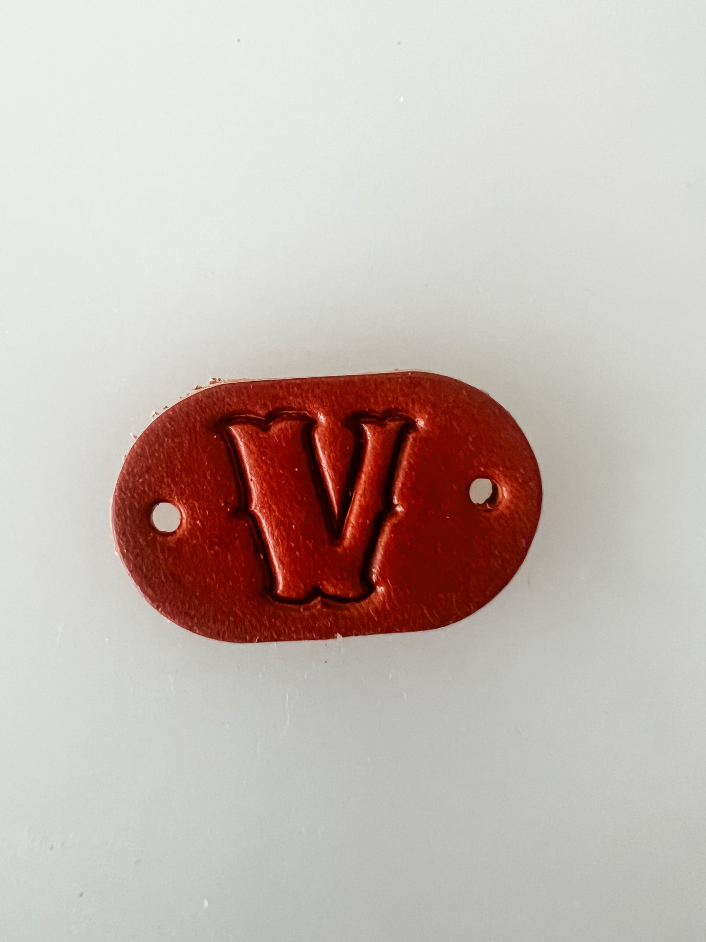 Leather Alphabet Tag - Sew on Leather Tag
