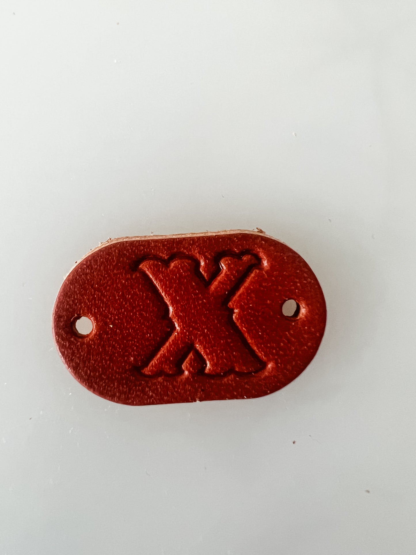 Leather Alphabet Tag - Sew on Leather Tag