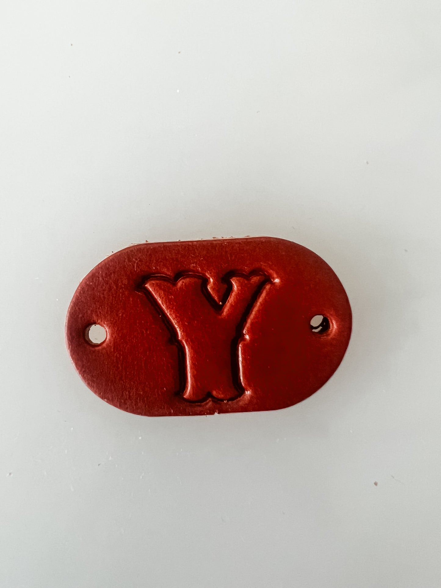 Leather Alphabet Tag - Sew on Leather Tag