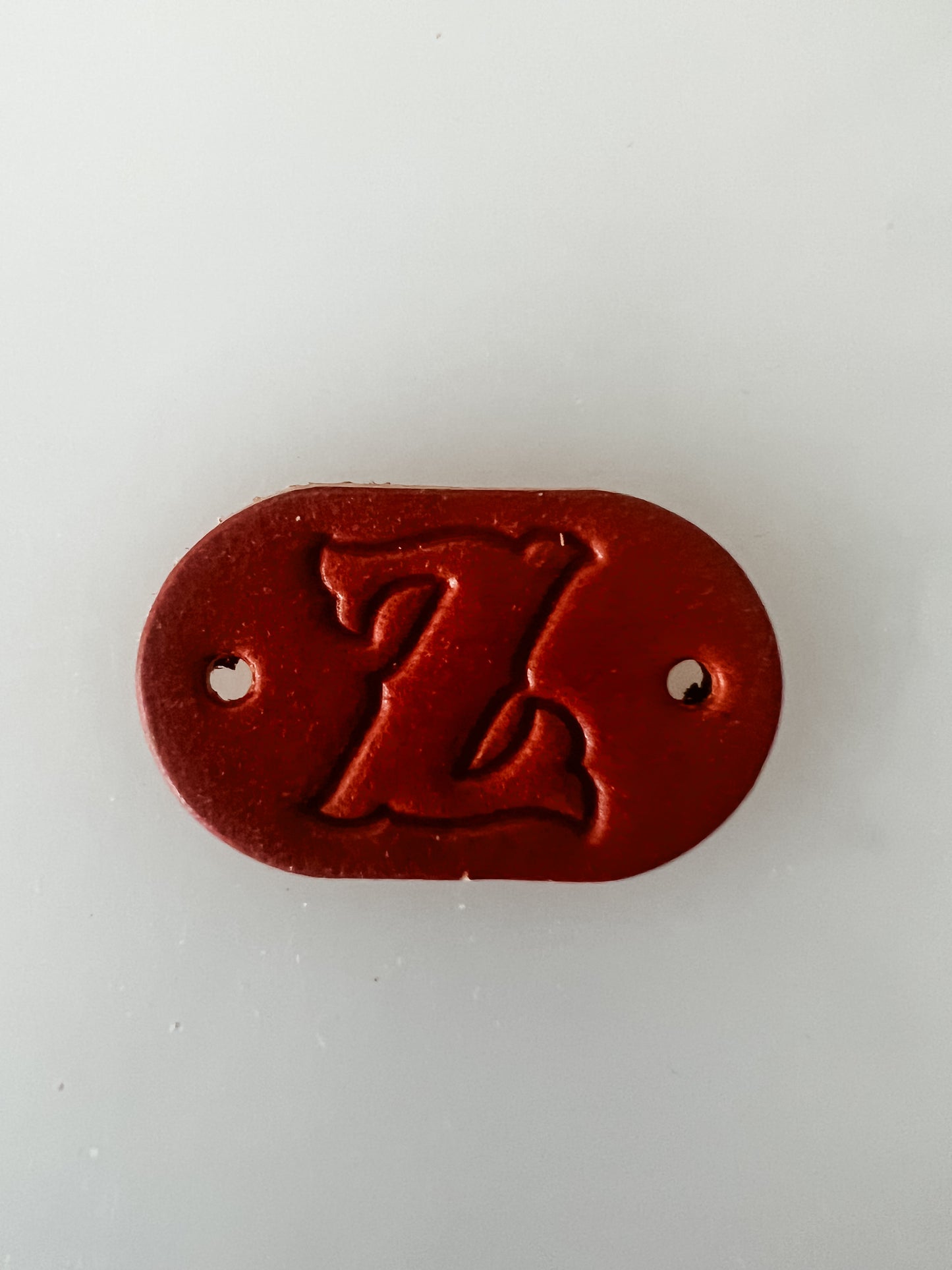 Leather Alphabet Tag - Sew on Leather Tag