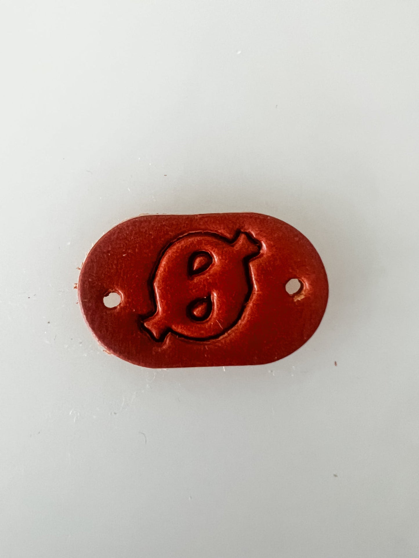 Leather Alphabet Tag - Sew on Leather Tag