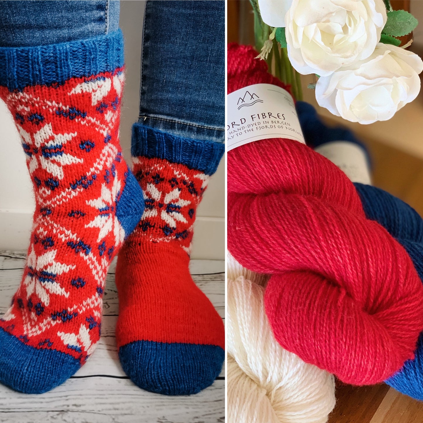 National Anthem Socks Kit - Yarn and Printed Pattern in Norwegian