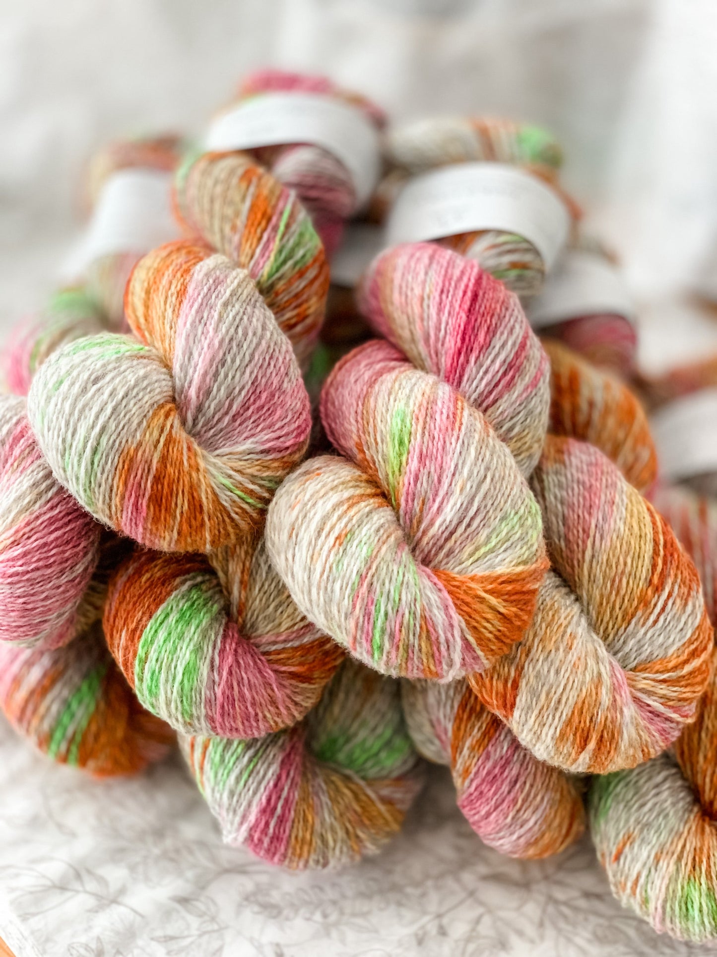 Flower Fields - Trollfjord sock - Variegated Marled Yarn - Hand dyed yarn