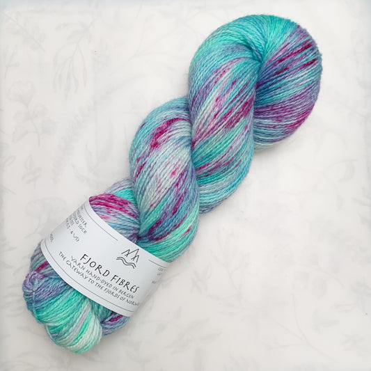 Aqua Party - Trollfjord sock - Variegated Yarn - Hand dyed yarn