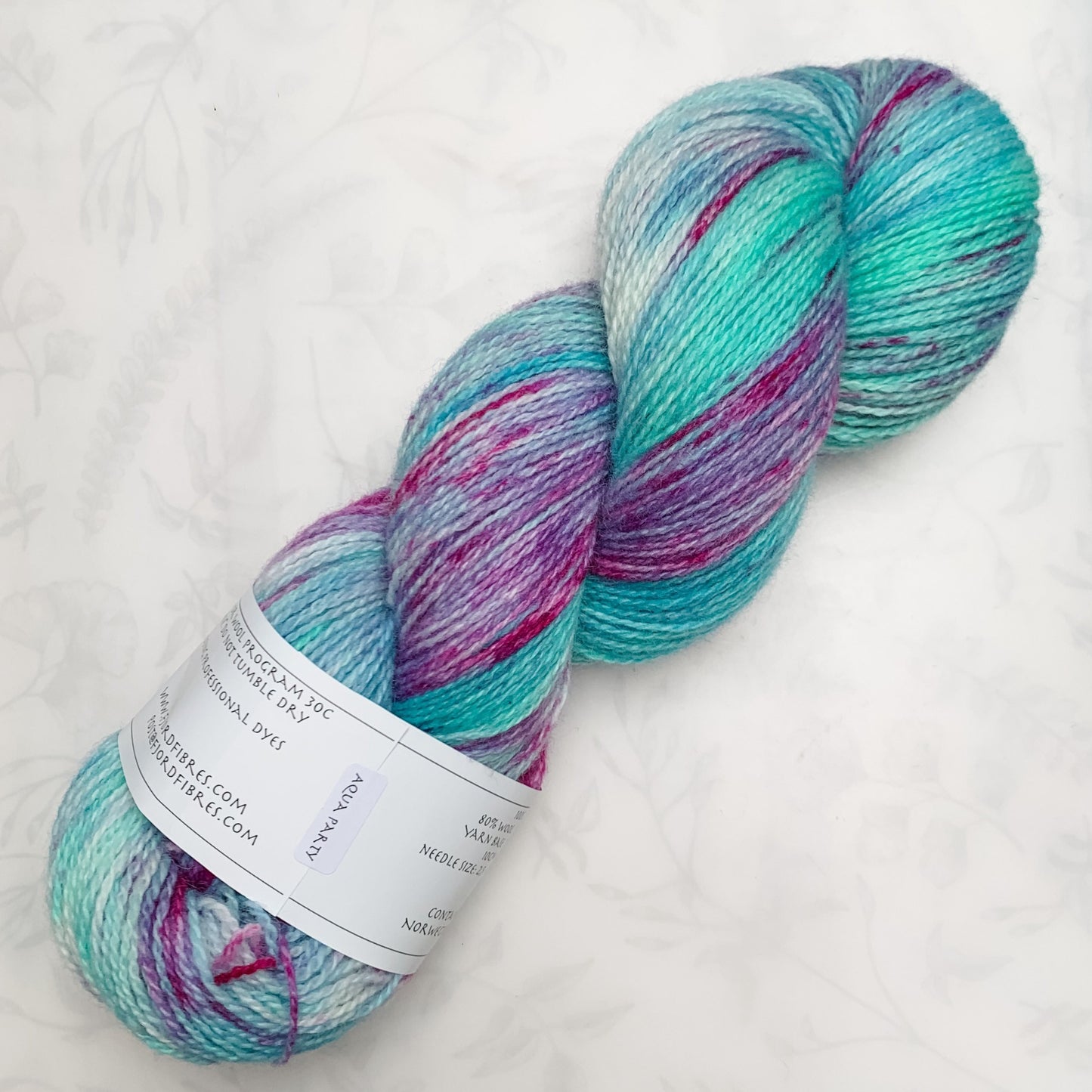 Aqua Party - Trollfjord sock - Variegated Yarn - Hand dyed yarn
