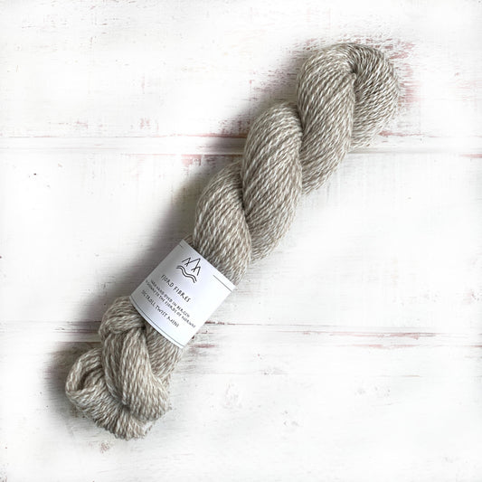White/Brown Marled -Trollfjord Sock - Undyed Yarn