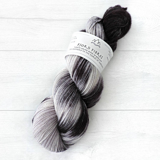 Salt and Pepper - Trollfjord Sock - Hand Dyed Yarn - Variegated Yarn
