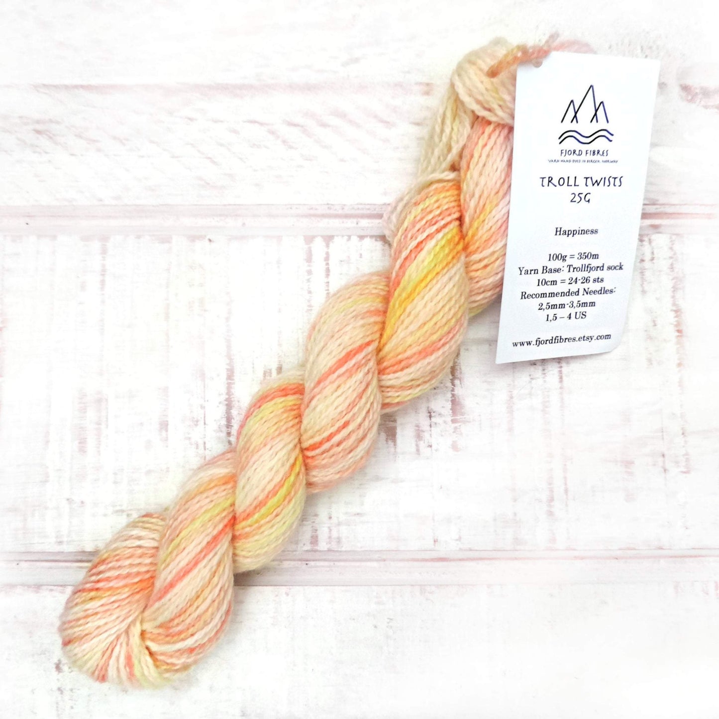 Happiness - Trollfjord sock - Hand Dyed Yarn - Variegated Yarn