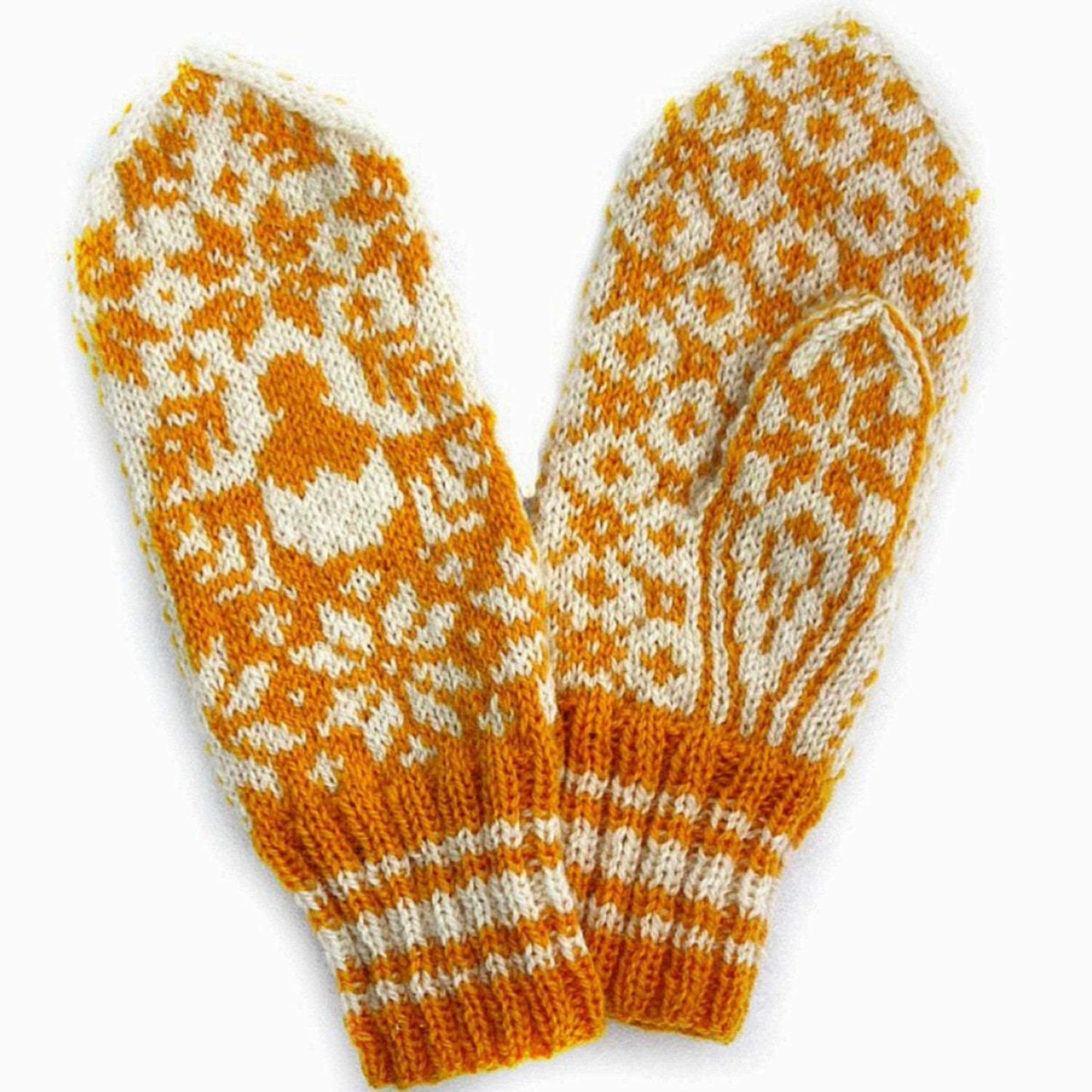 Litttle Chicken Norwegian Mittens Kit - 2 x 50g yarn and Printed Pattern in English/Norwegian